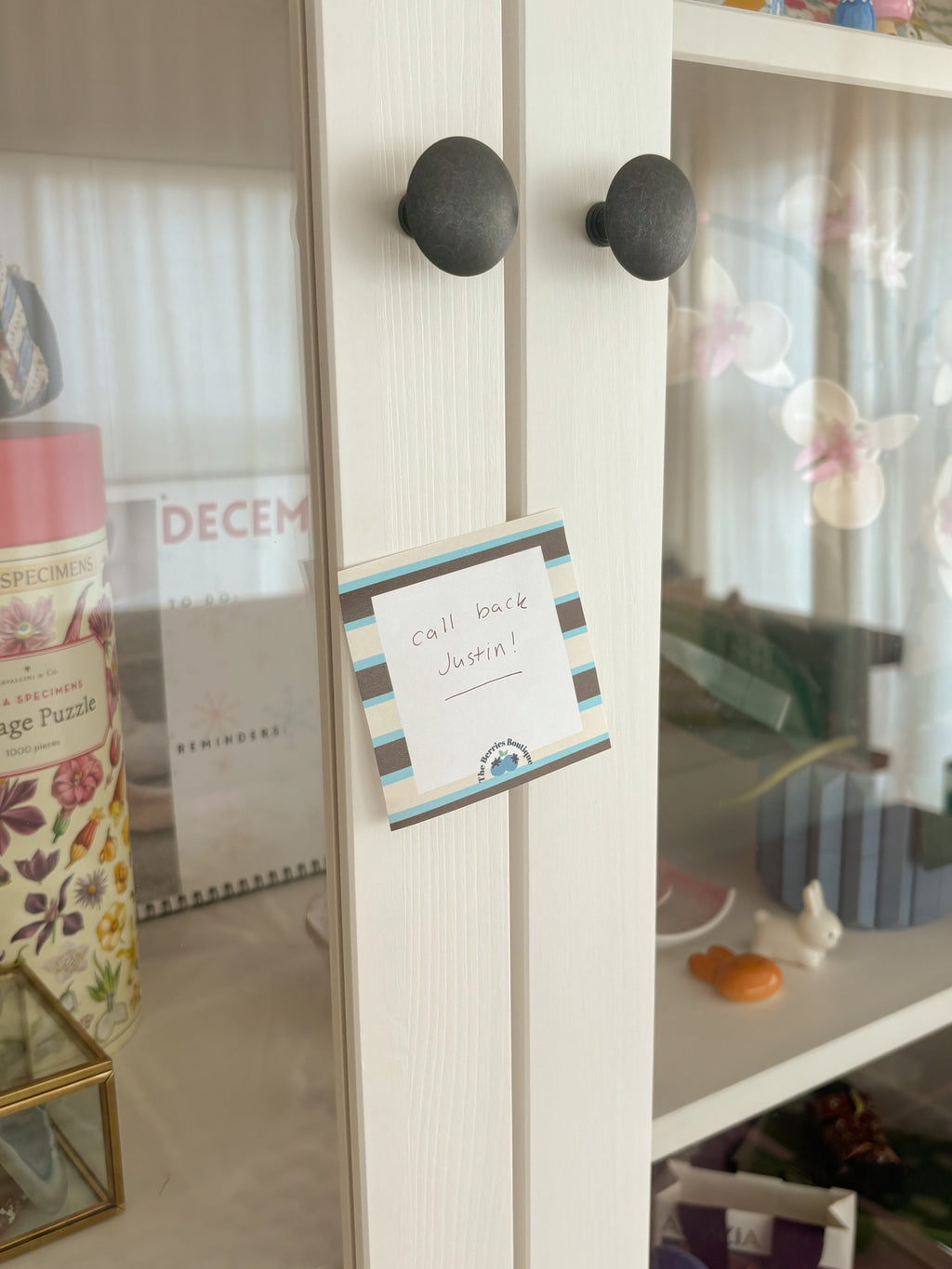 Mint Chocolate Striped Sticky Notes