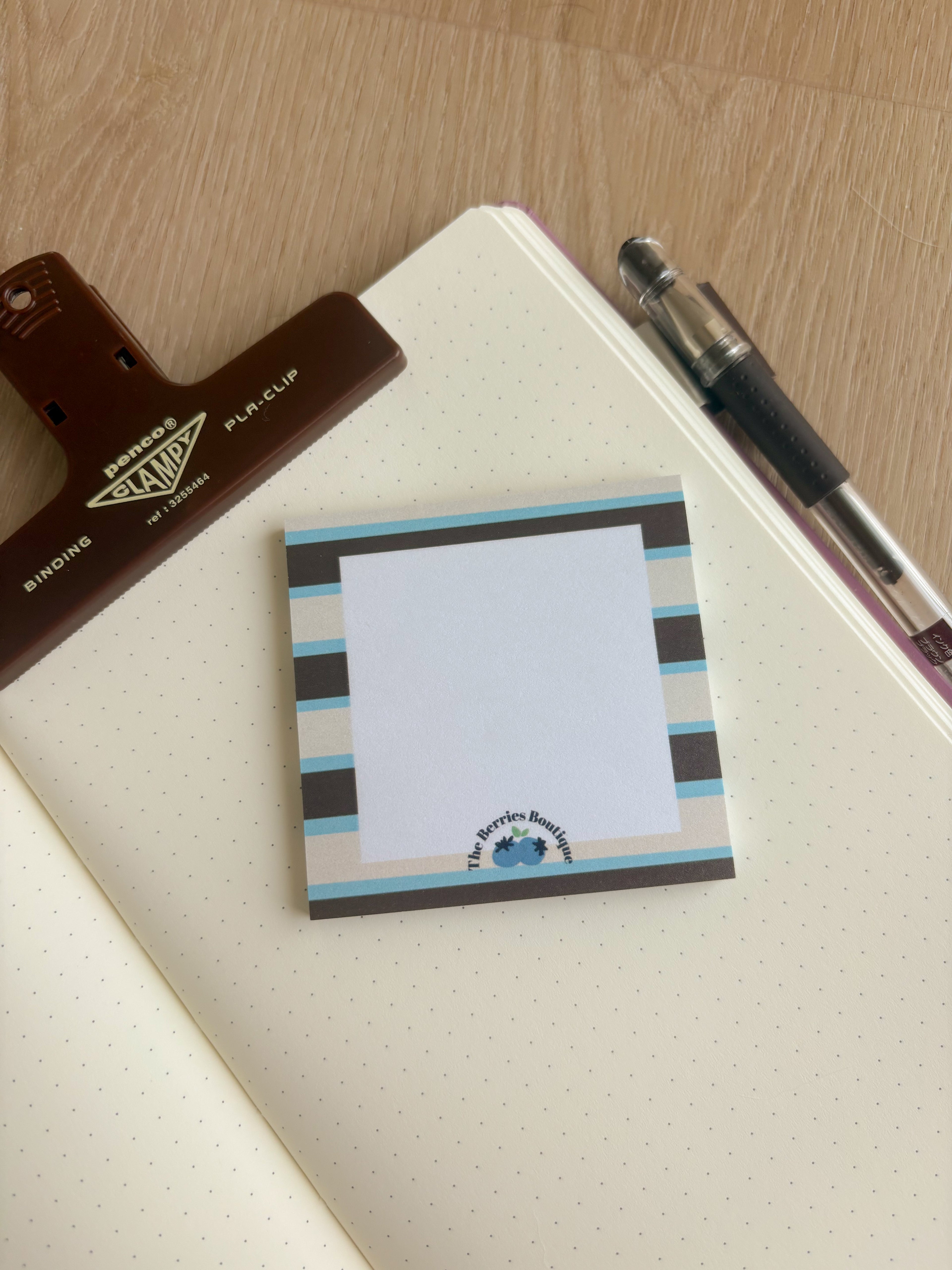 Mint Chocolate Striped Sticky Notes