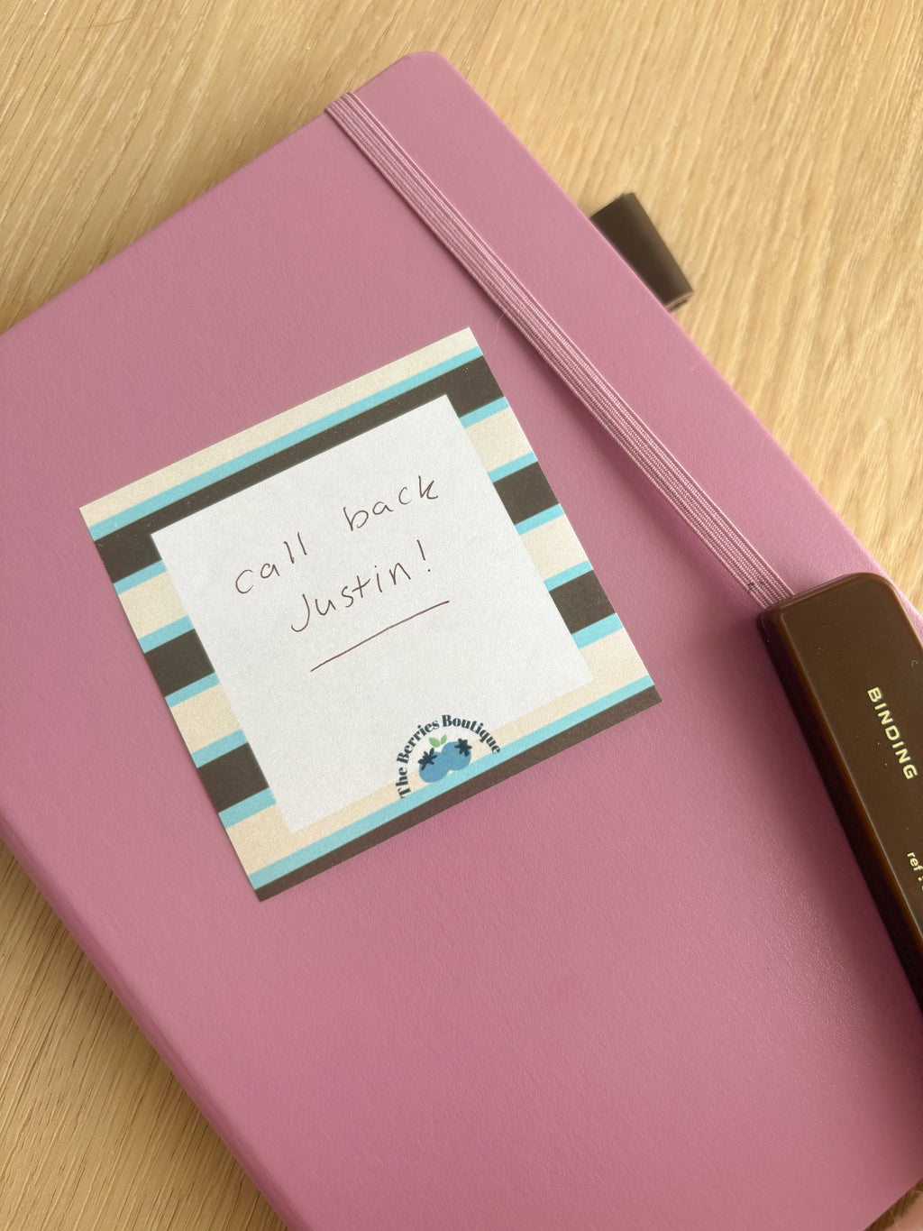 Mint Chocolate Striped Sticky Notes