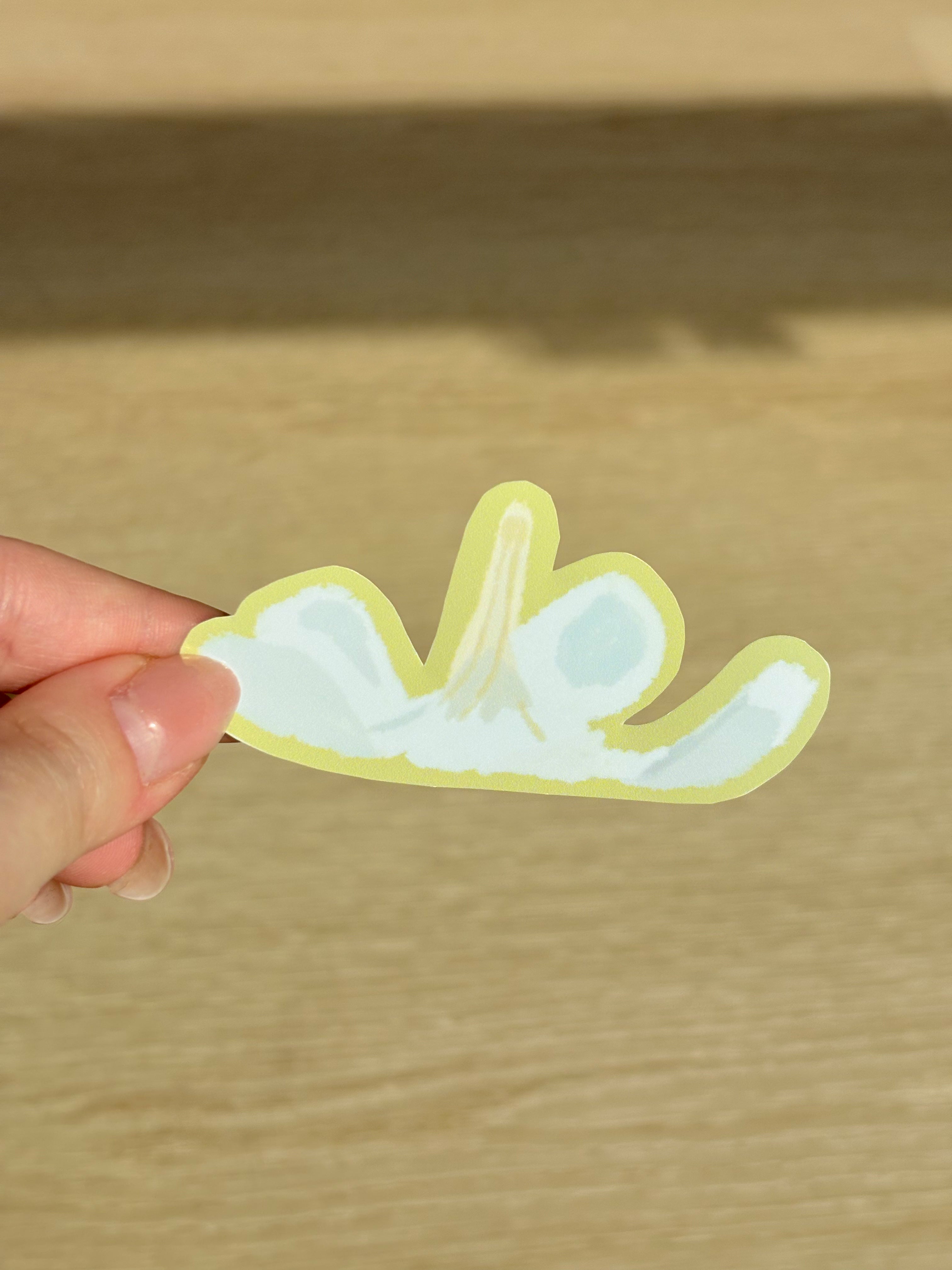 Plumeria Hat Waterproof Die Cut Sticker
