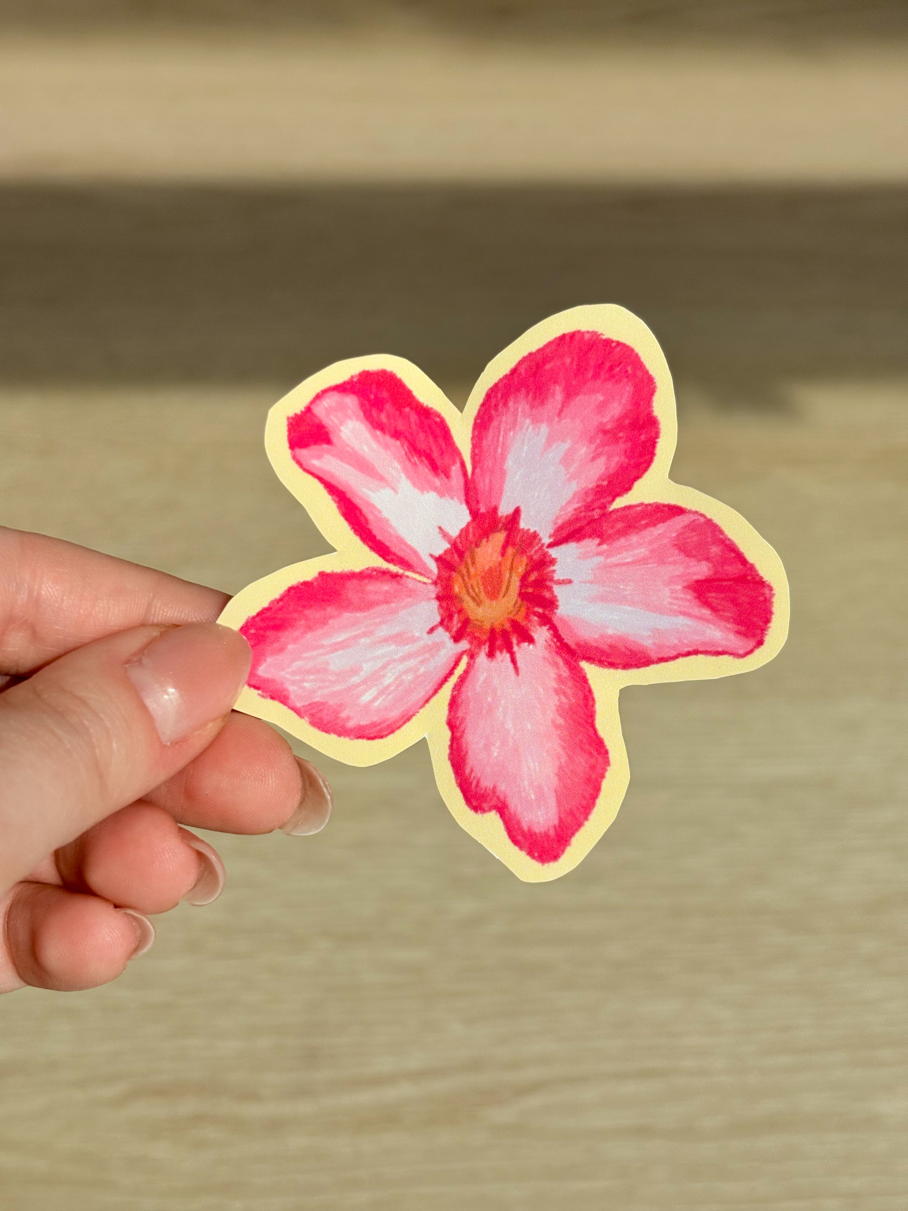 Plumeria Waterproof Die Cut Sticker