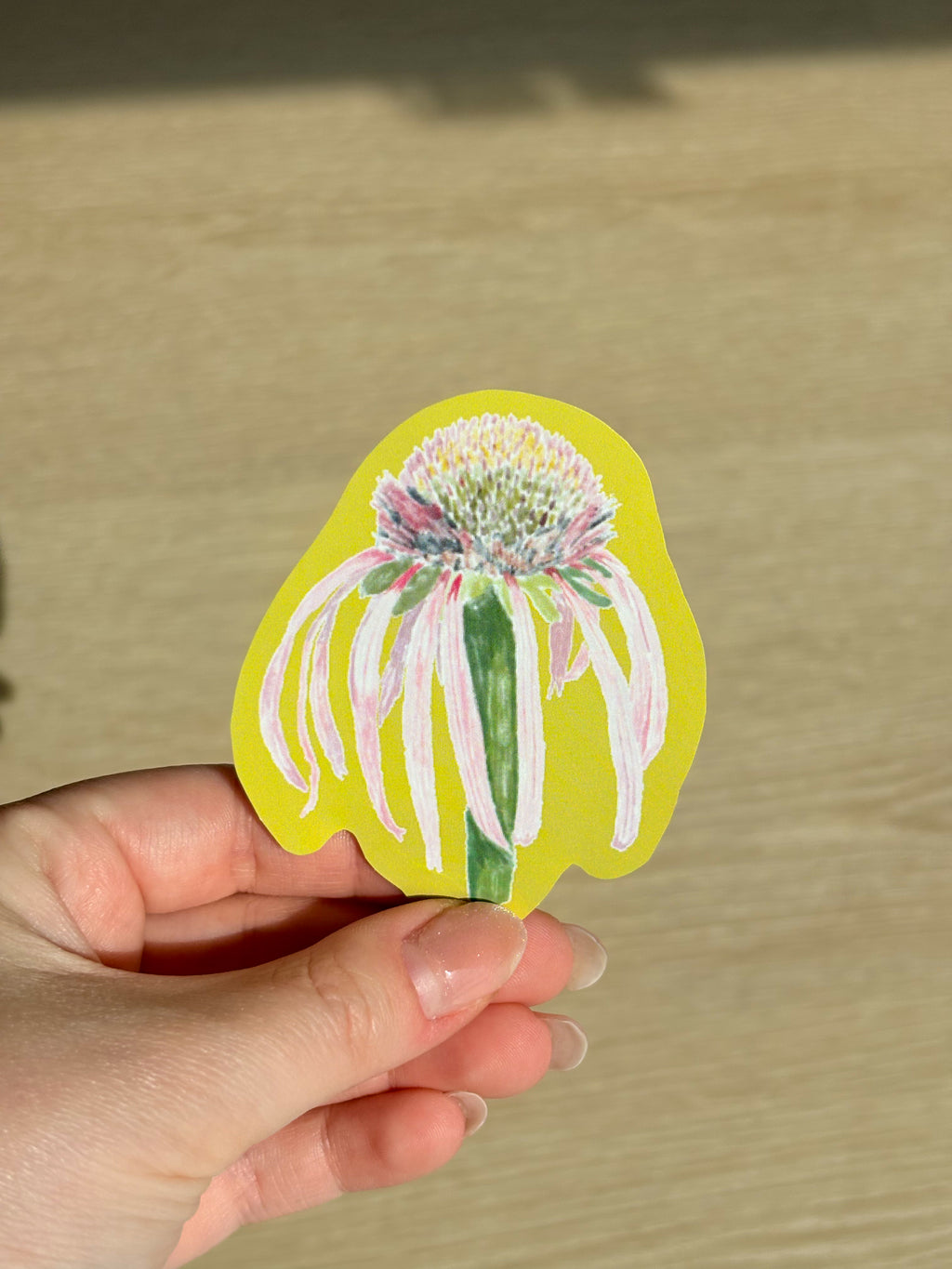 Coneflower Waterproof Die Cut Sticker