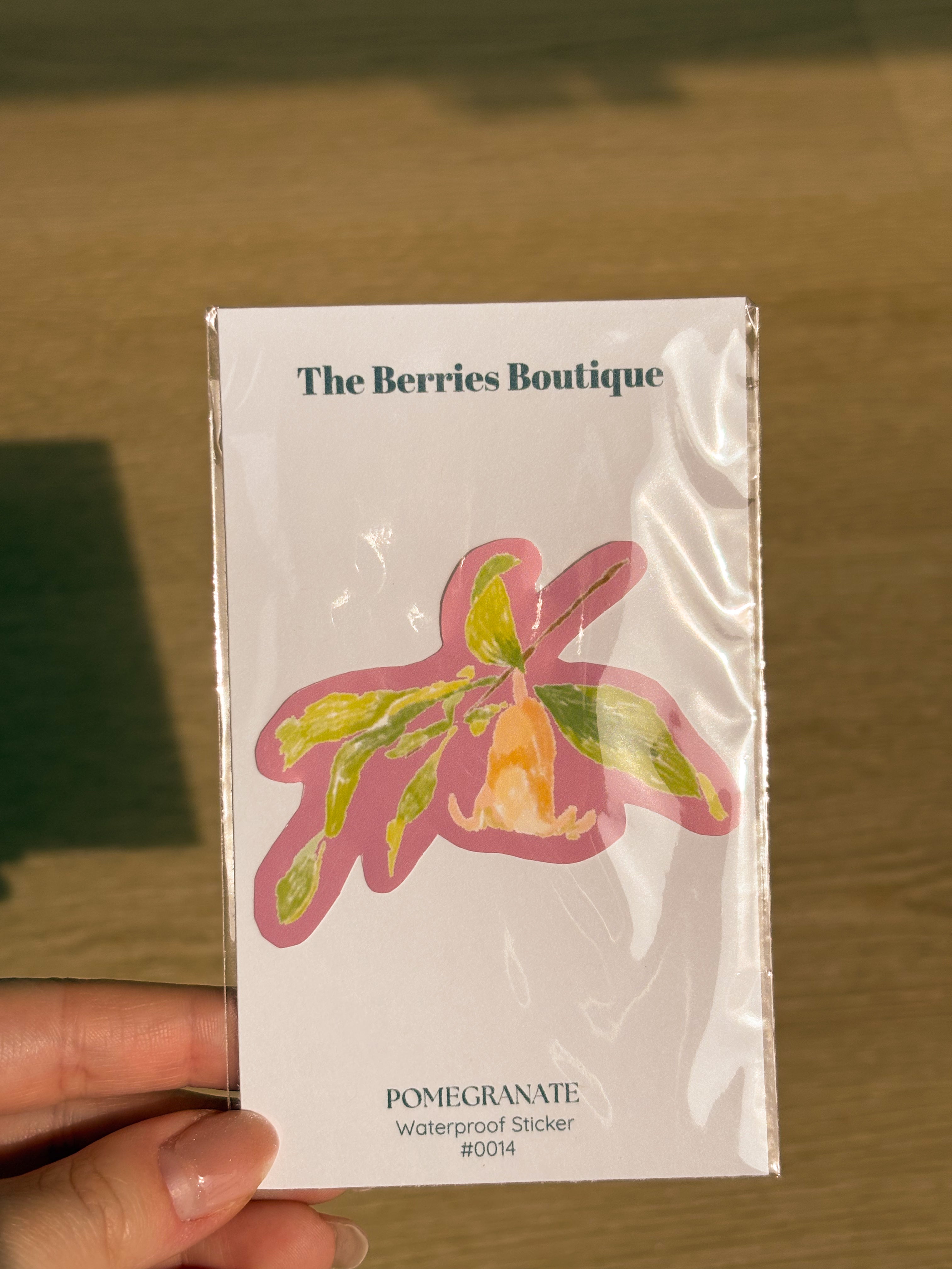 Pomegranate Waterproof Die Cut Sticker