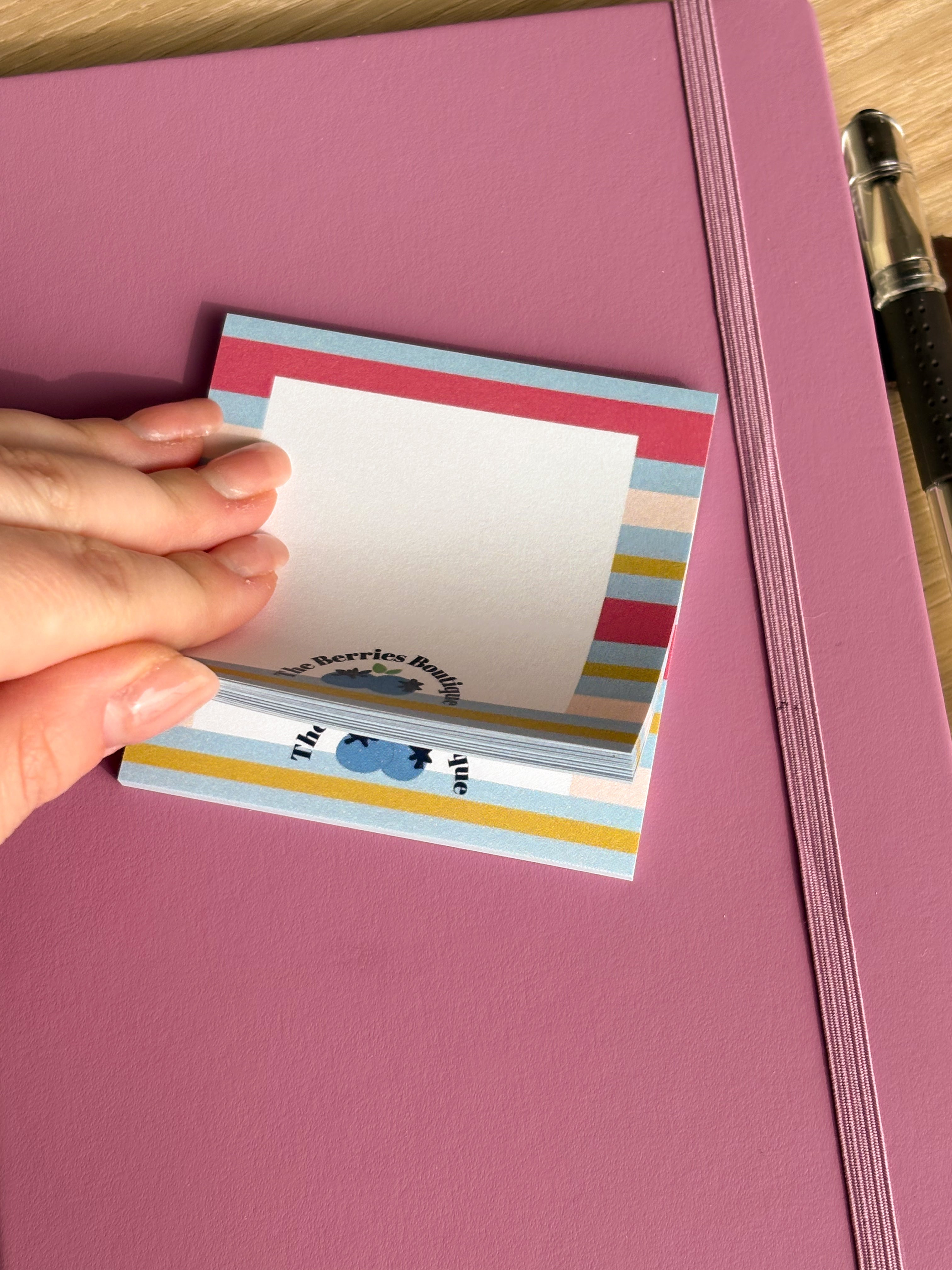 Blue Y2K Stripes Sticky Notes