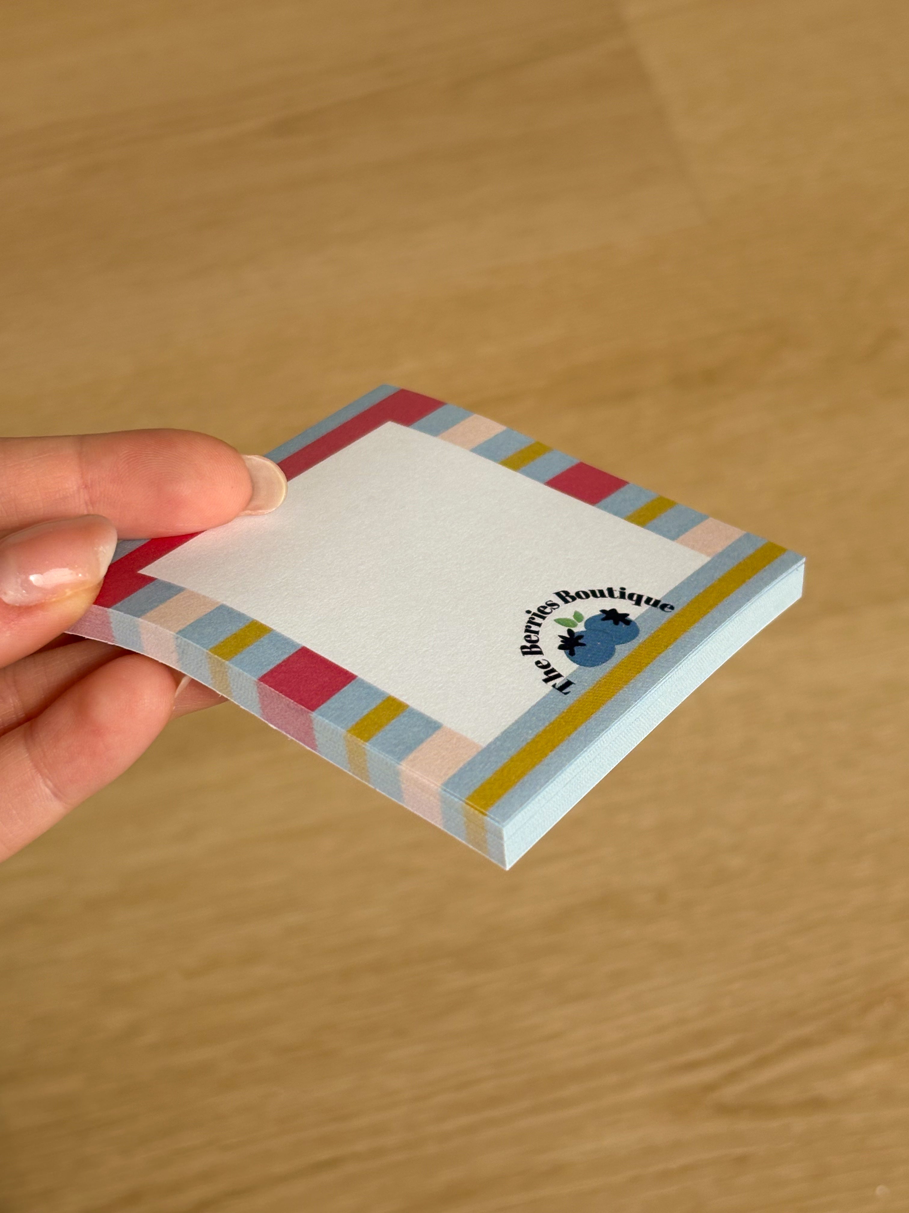 Blue Y2K Stripes Sticky Notes