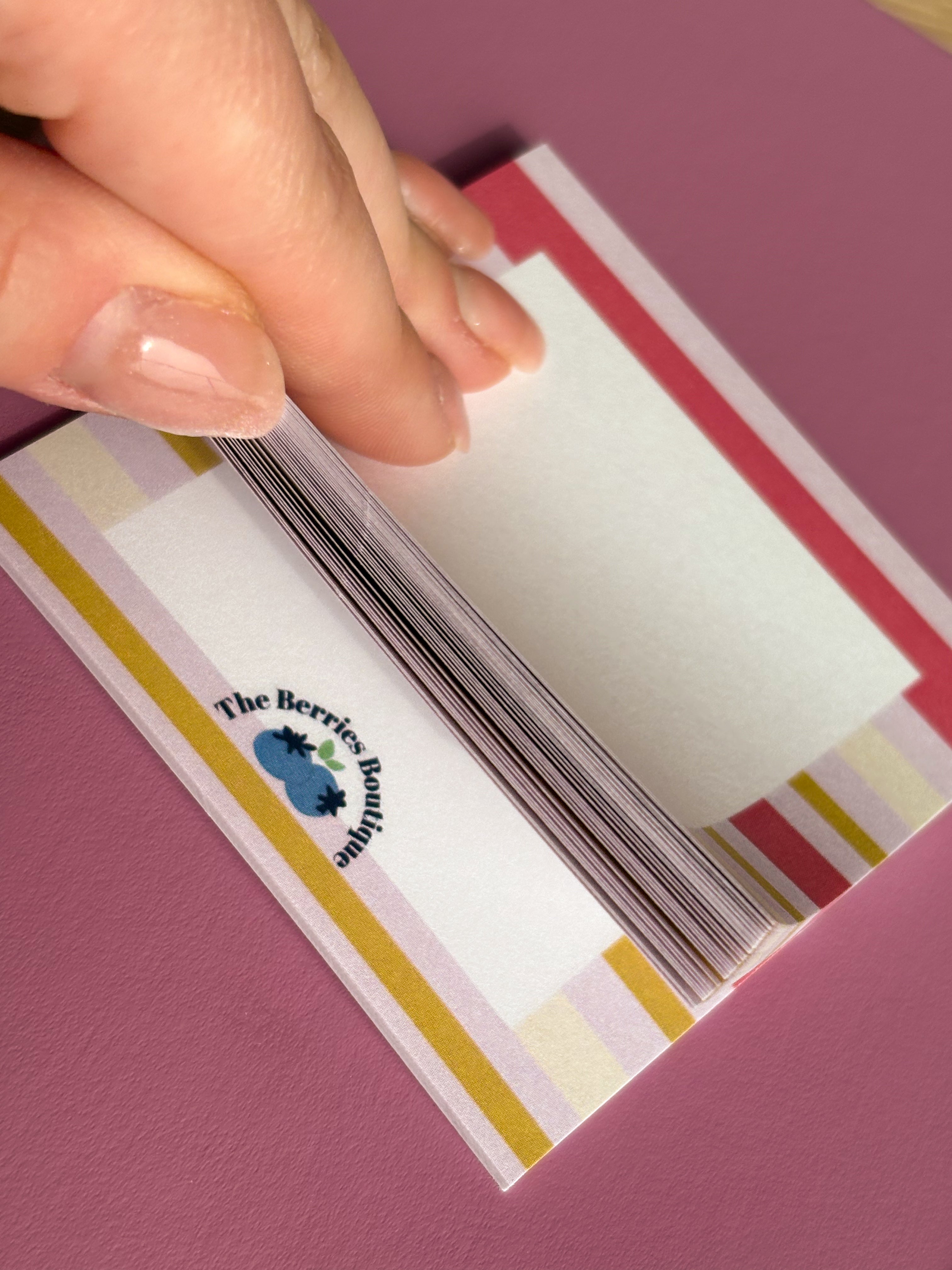 Pink Y2K Stripes Sticky Notes