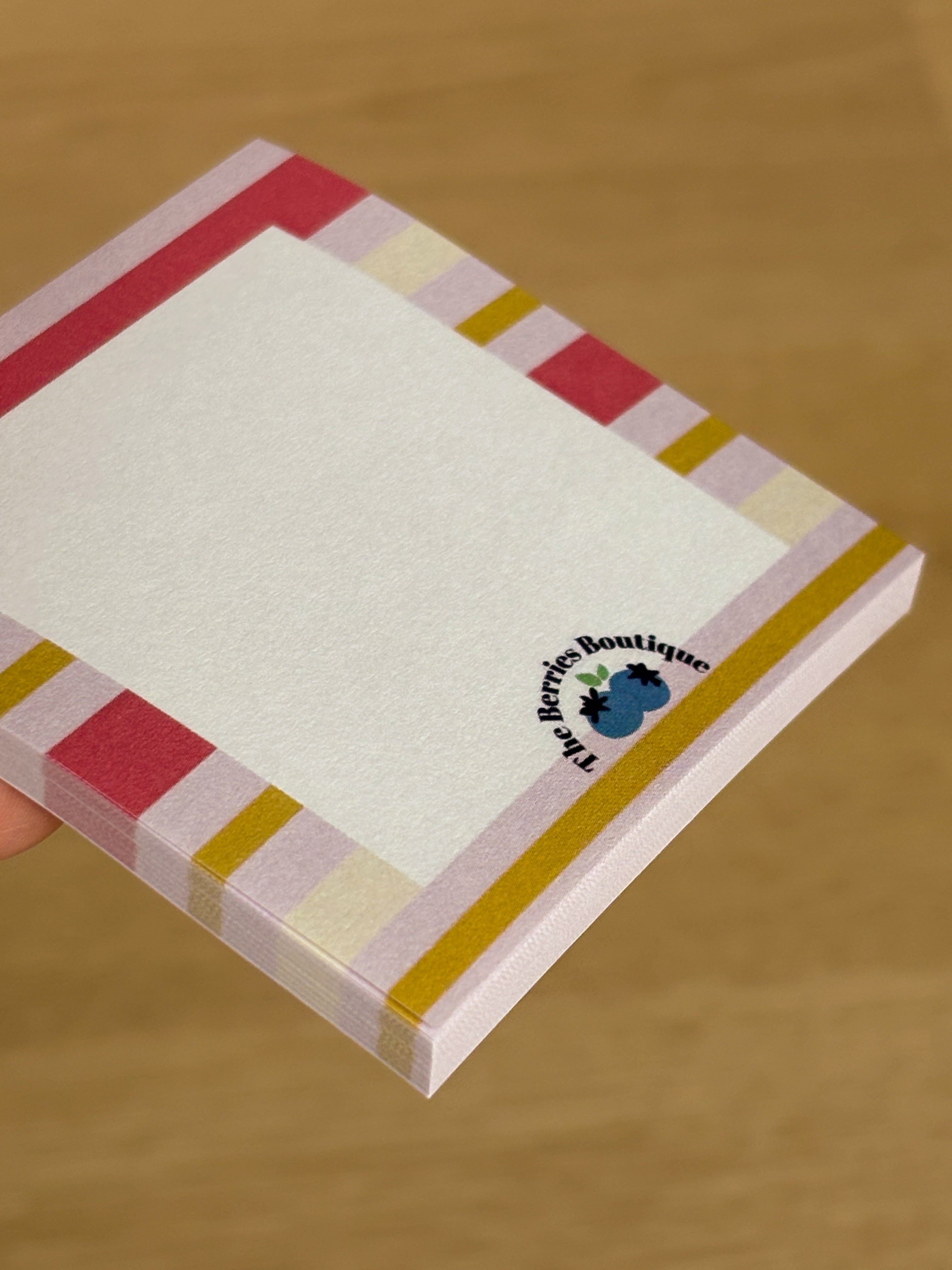 Pink Y2K Stripes Sticky Notes