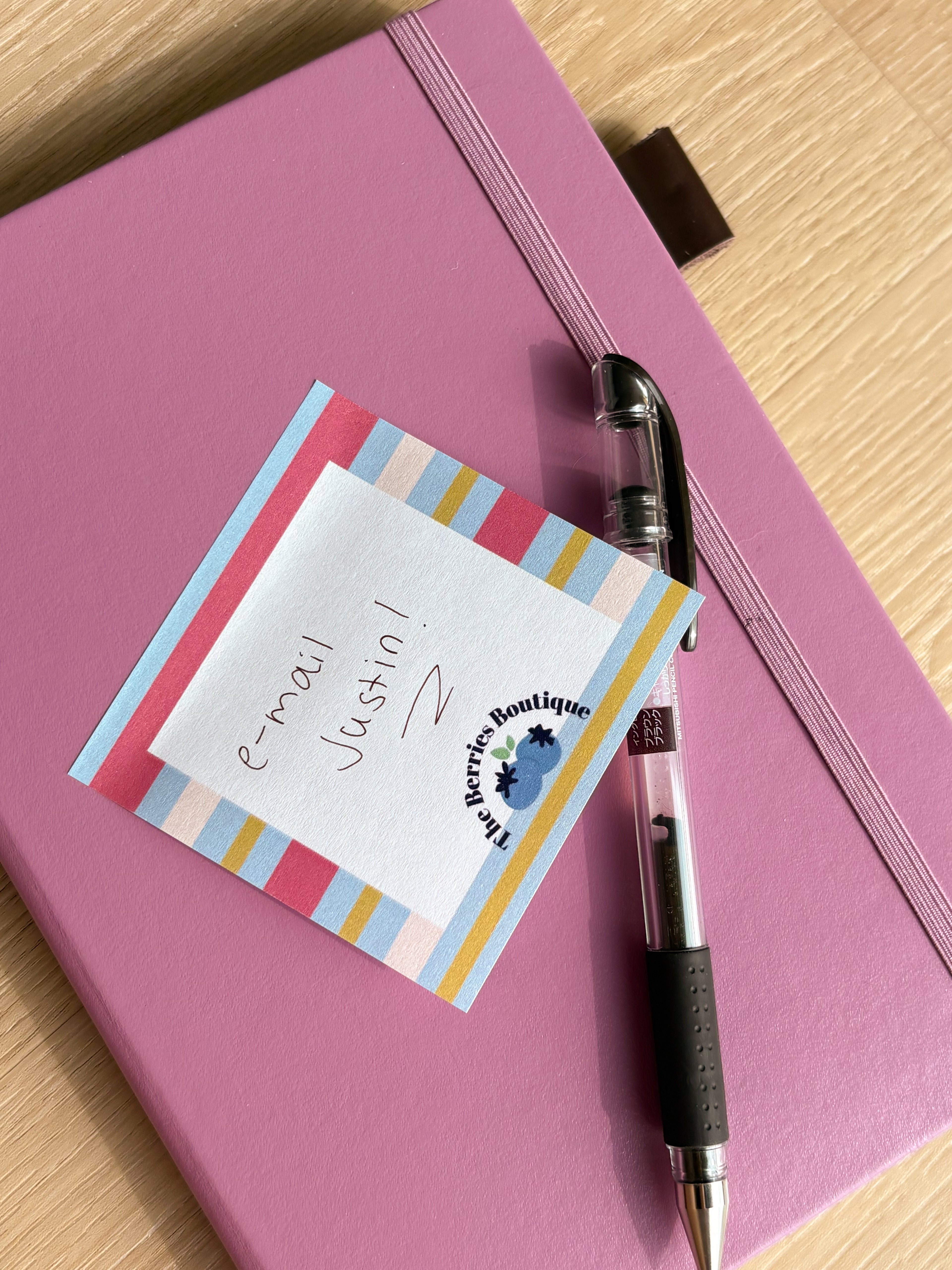 Blue Y2K Stripes Sticky Notes