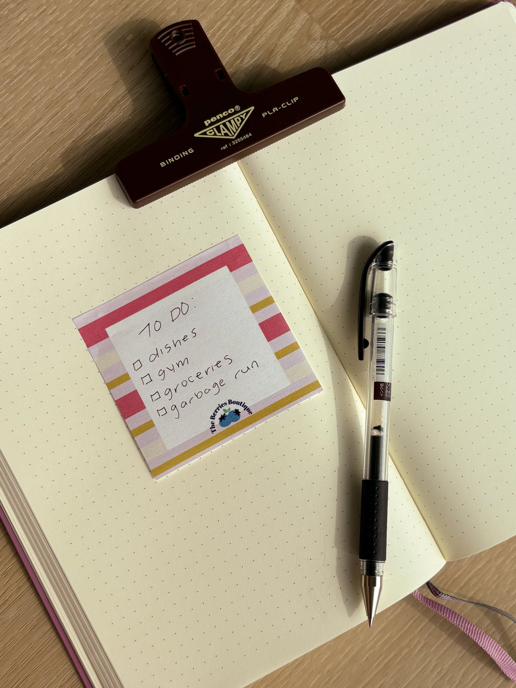 Pink Y2K Stripes Sticky Notes