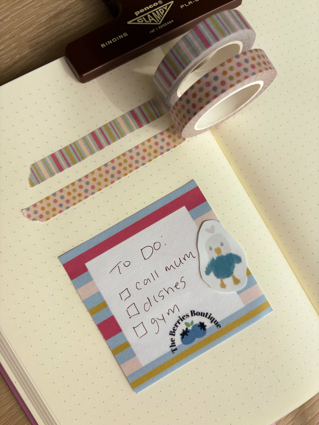 Blue Y2K Stripes Sticky Notes