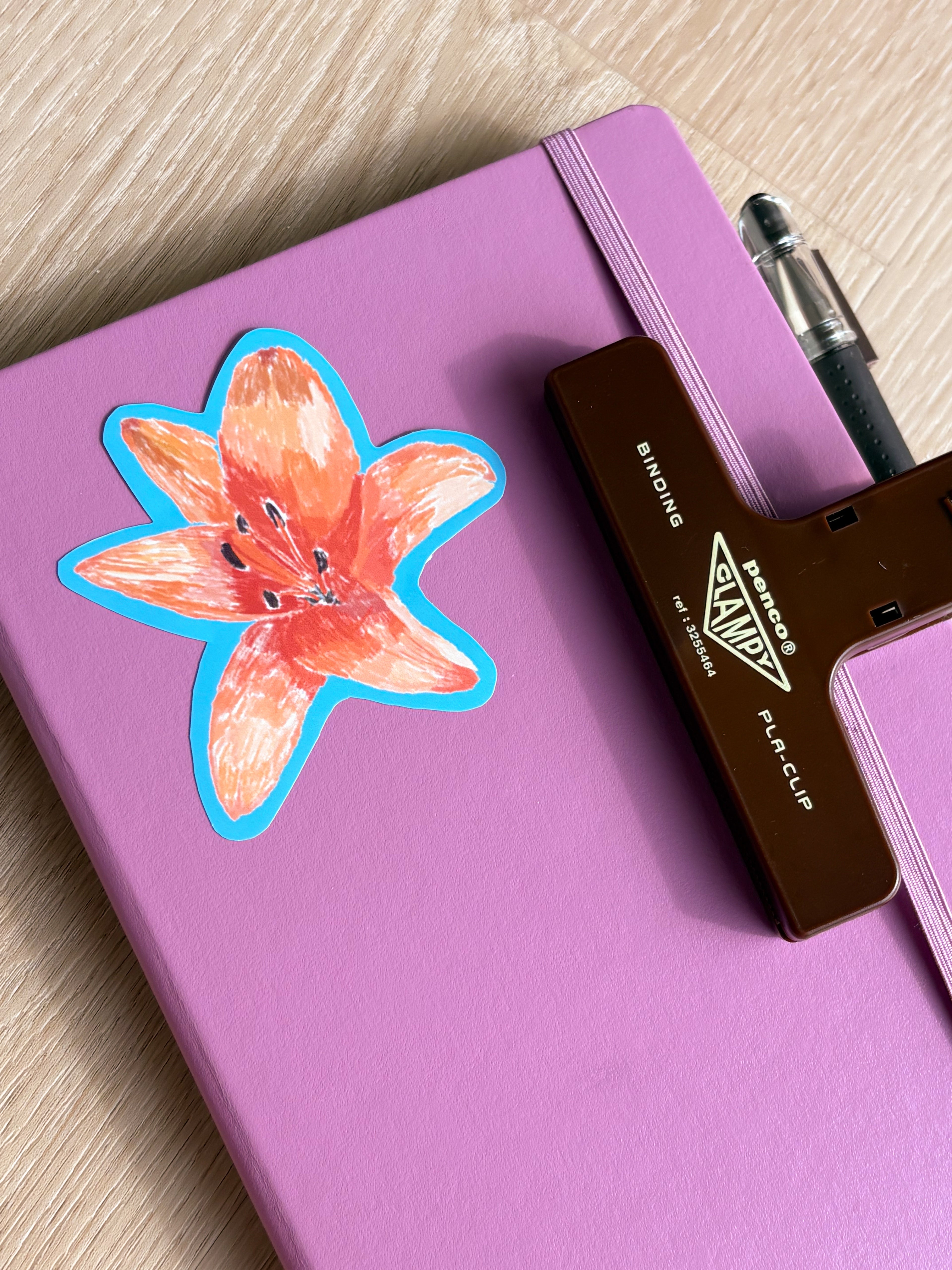 Orange Lily Waterproof Die Cut Sticker