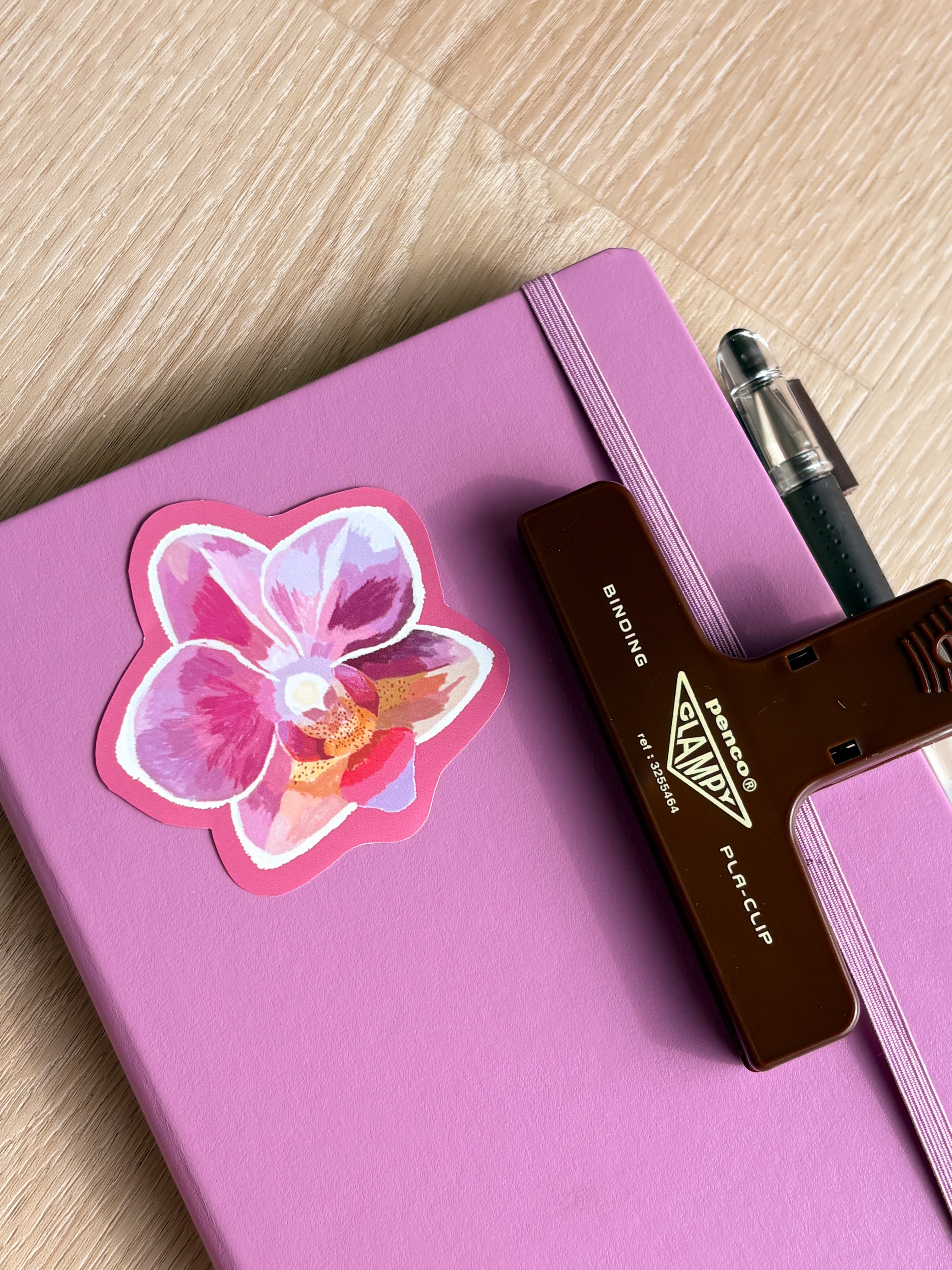 Pink Orchid Waterproof Die Cut Sticker