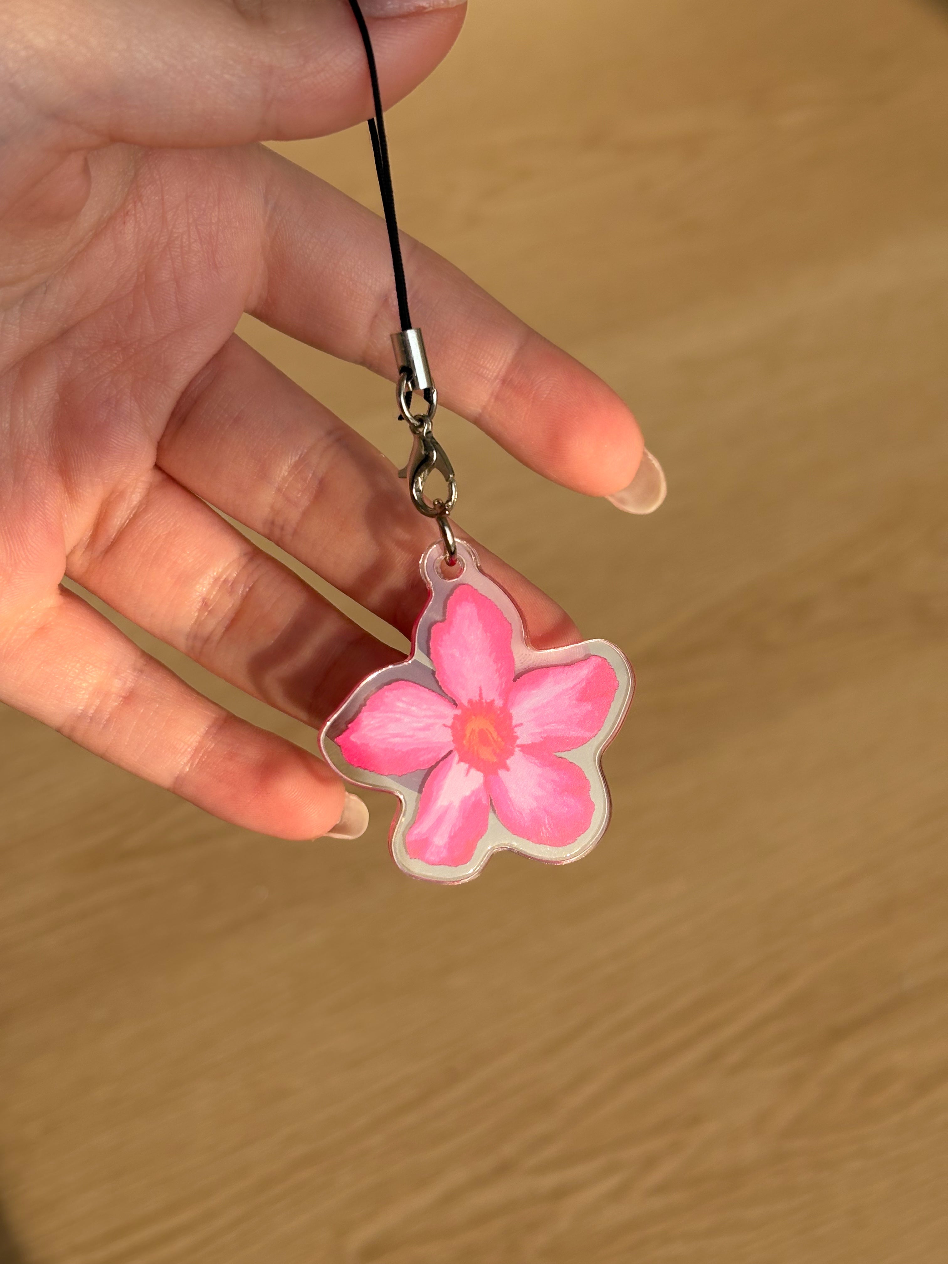 Plumeria Acrylic Keychain