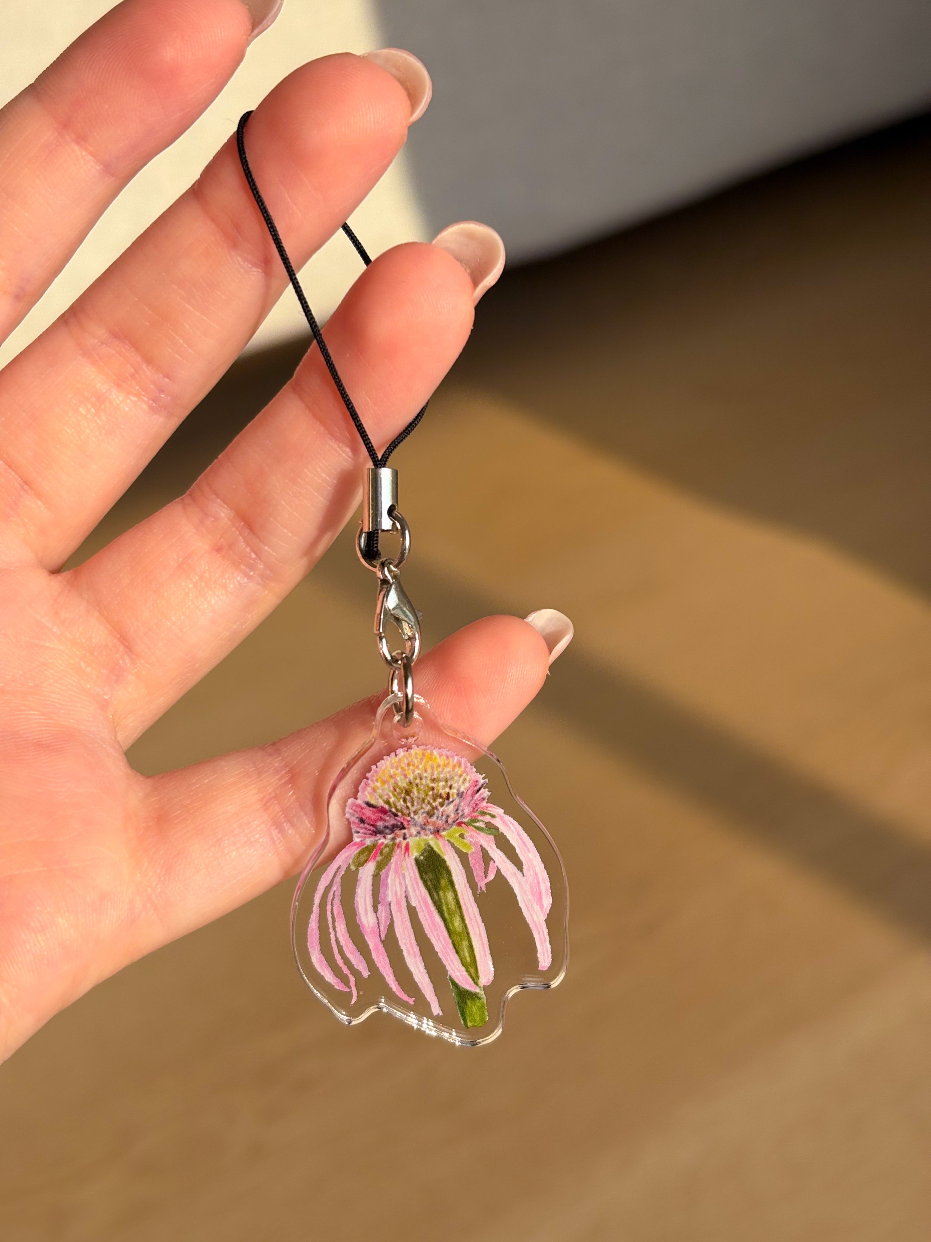 Coneflower Acrylic Keychain