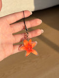 Orange Lily Acrylic Keychain