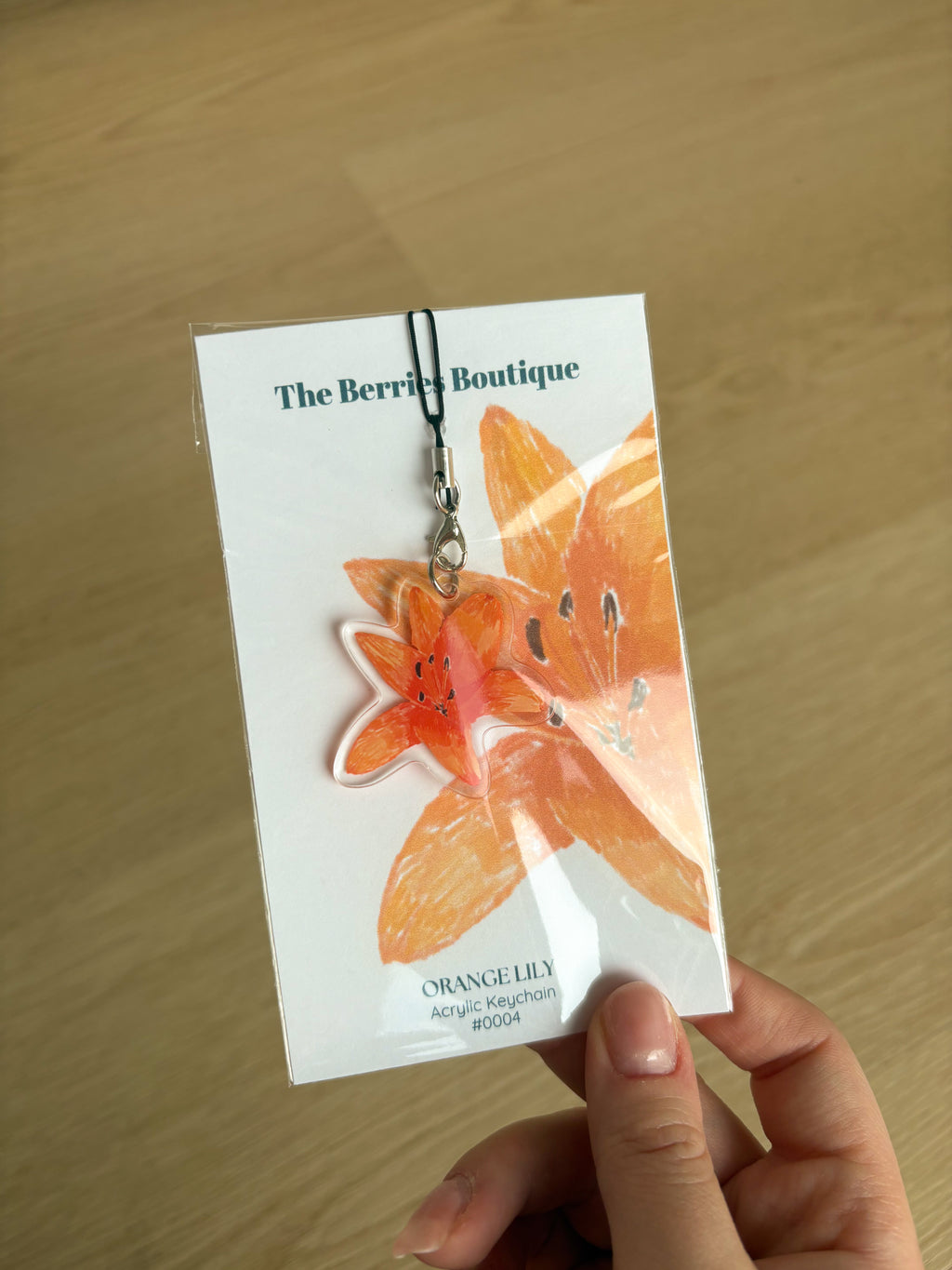 Orange Lily Acrylic Keychain