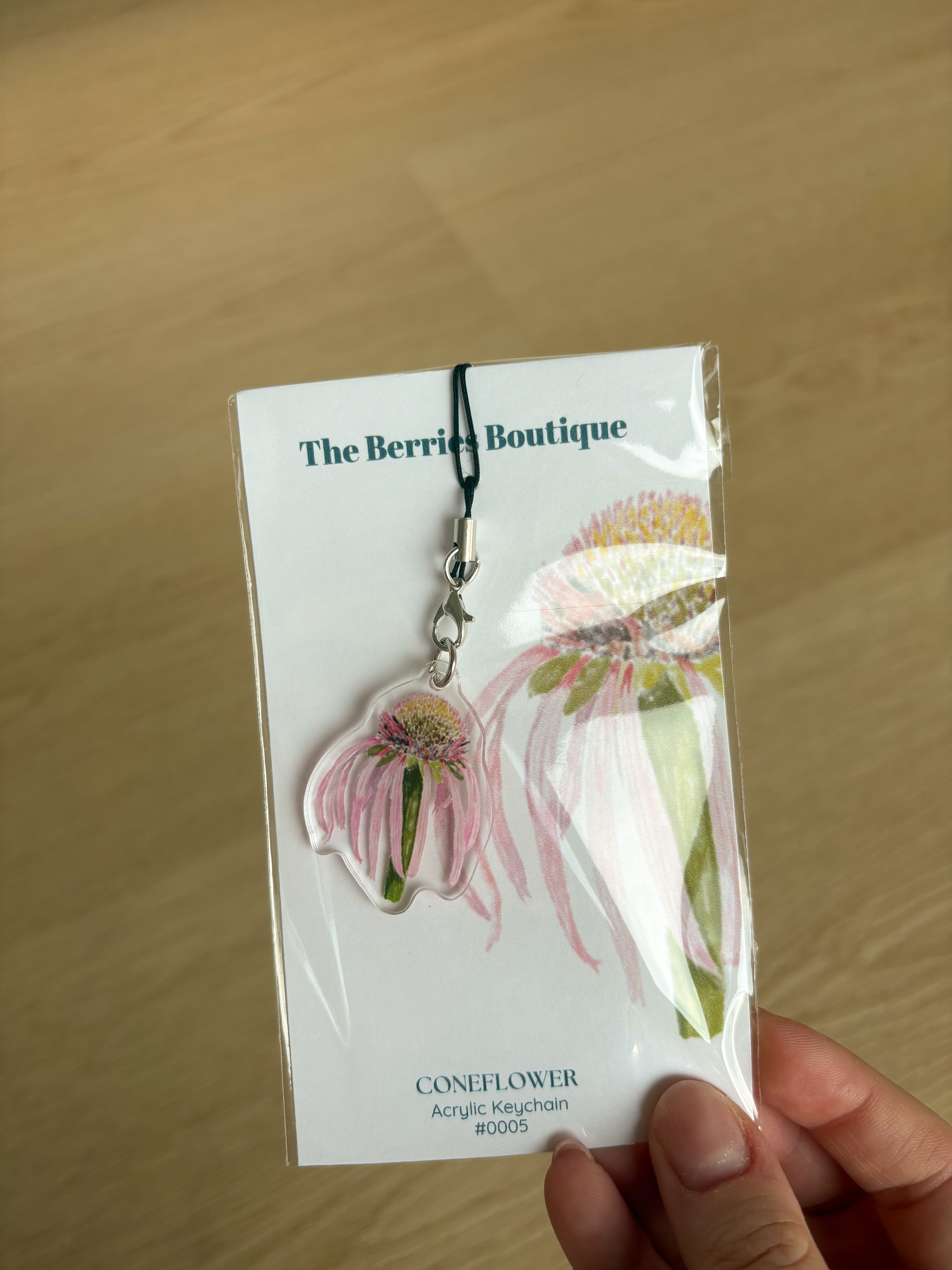 Coneflower Acrylic Keychain