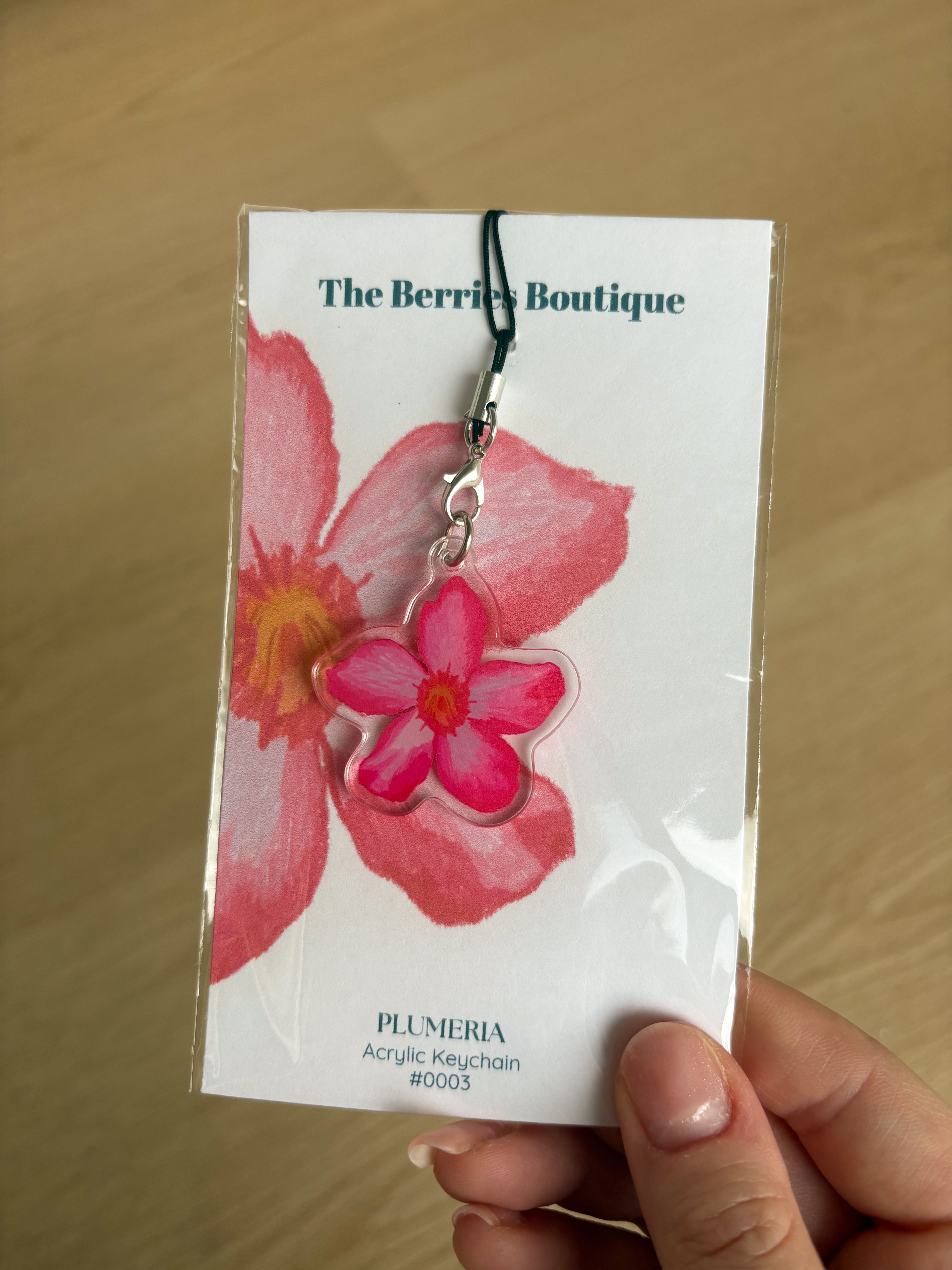 Plumeria Acrylic Keychain