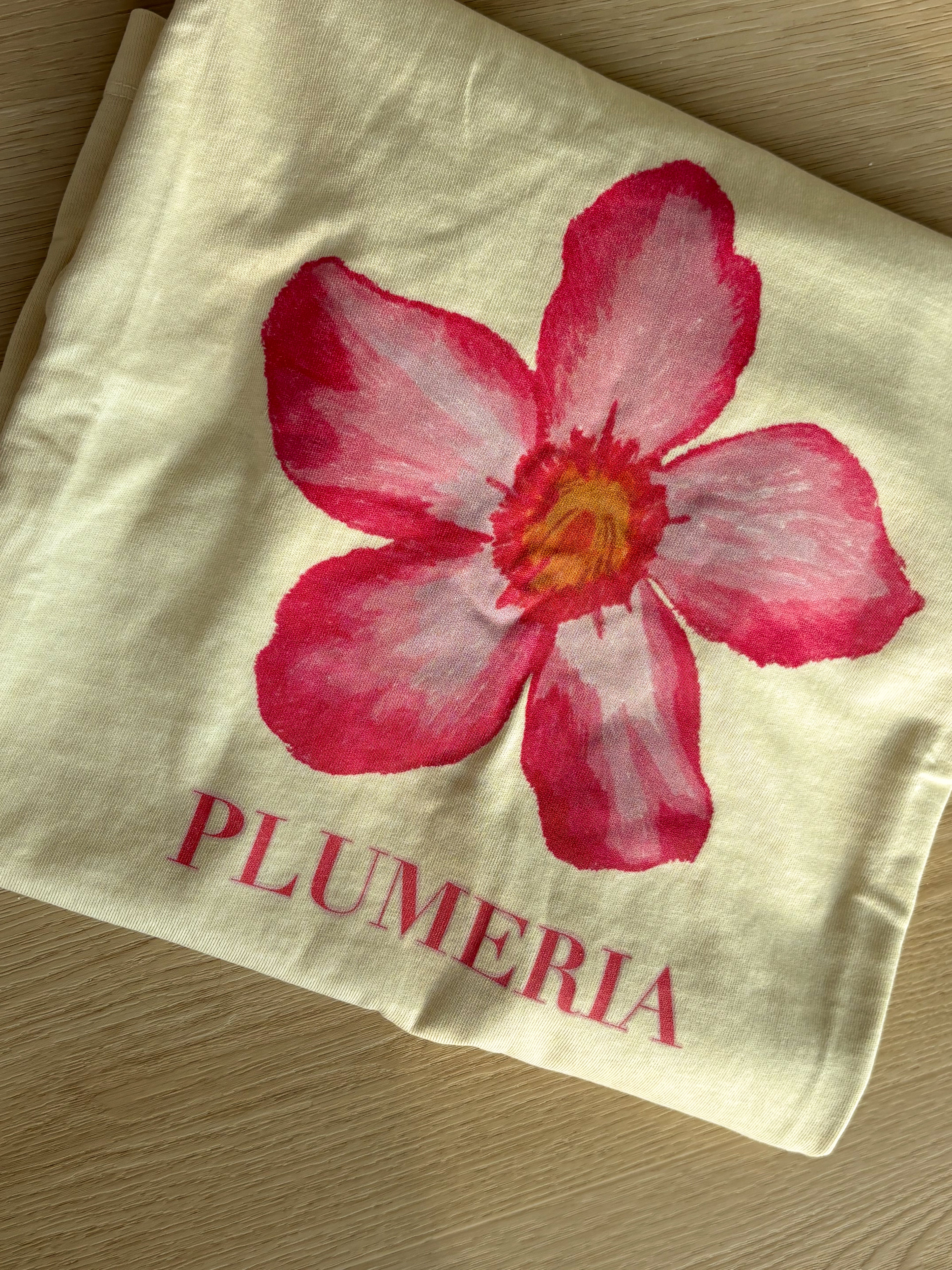 Plumeria Vintage Washed Oversized Cotton Tee - Unisex sizing