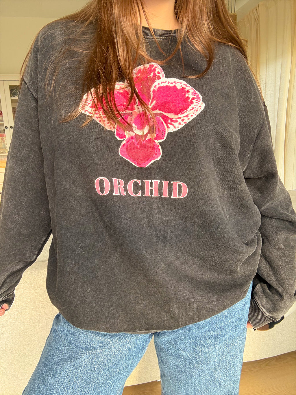 Dark Orchid Vintage Washed Oversized Cotton Sweatshirt - Unisex sizing