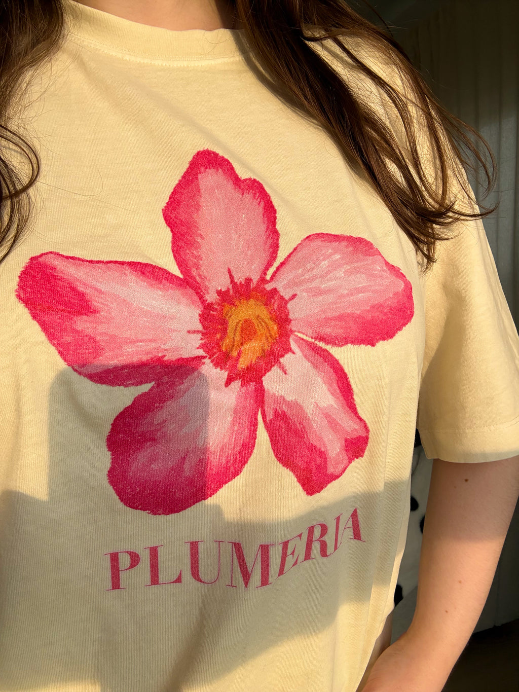 Plumeria Vintage Washed Oversized Cotton Tee - Unisex sizing