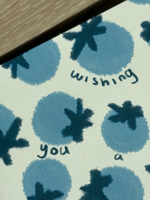 Blueberry "Berry Happy Birthday" Ivory Linen Textured Card