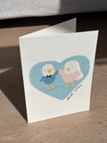 Gilbie "Love Birds" Ivory Linen Textured Card