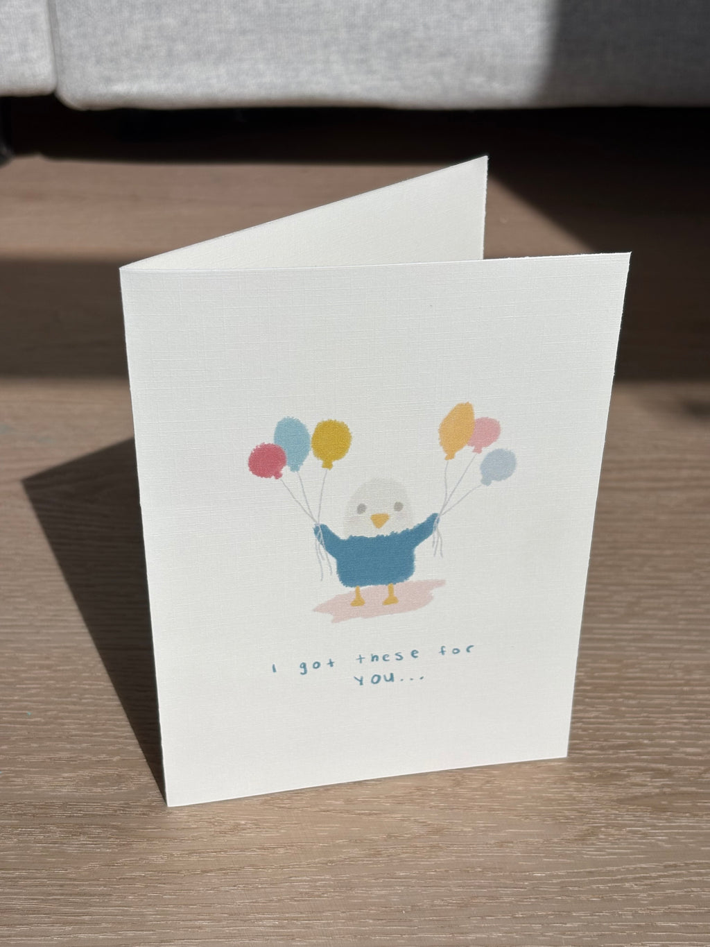 Gilbie "i got these for you..." Ivory Linen Textured Card