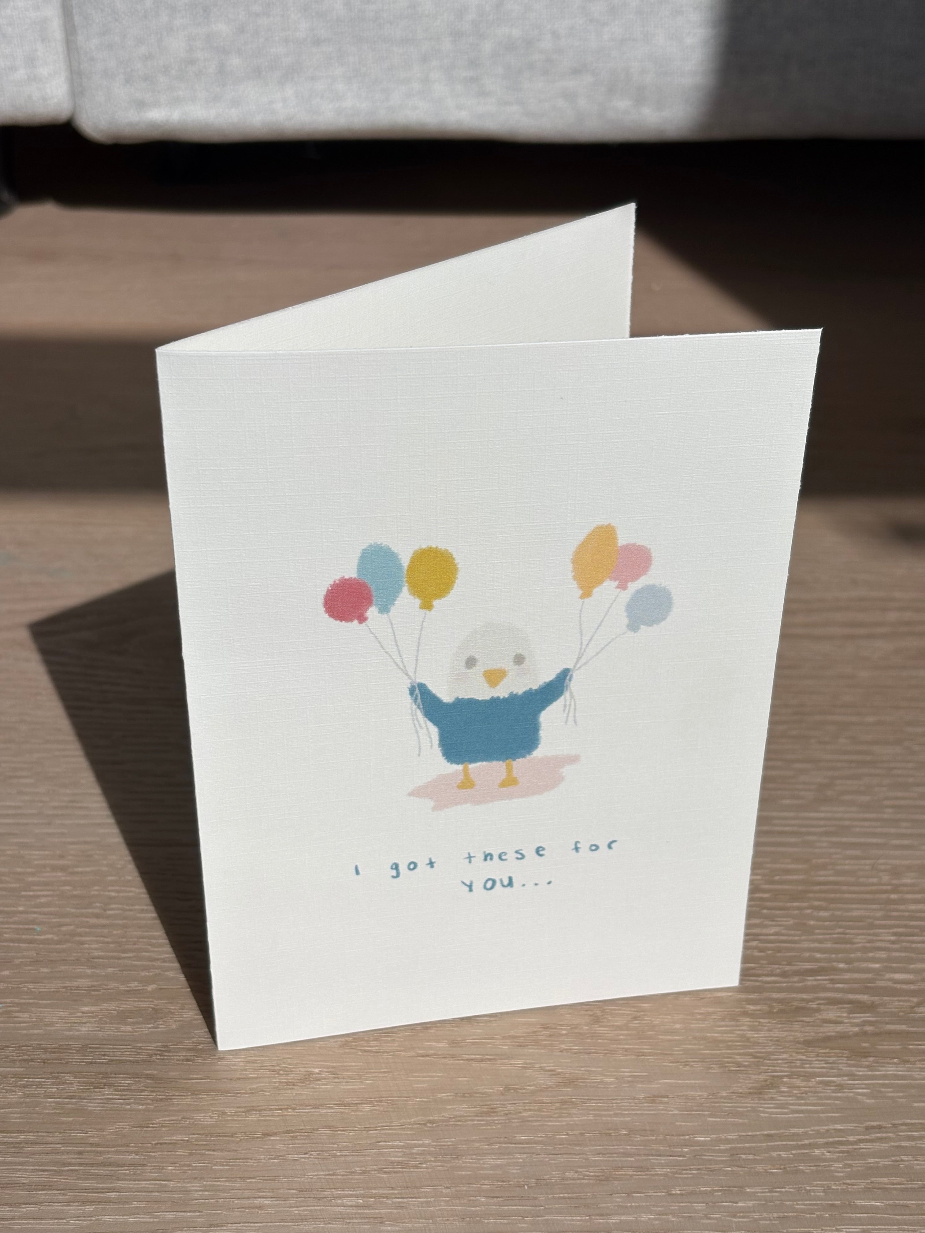 Gilbie "i got these for you..." Ivory Linen Textured Card