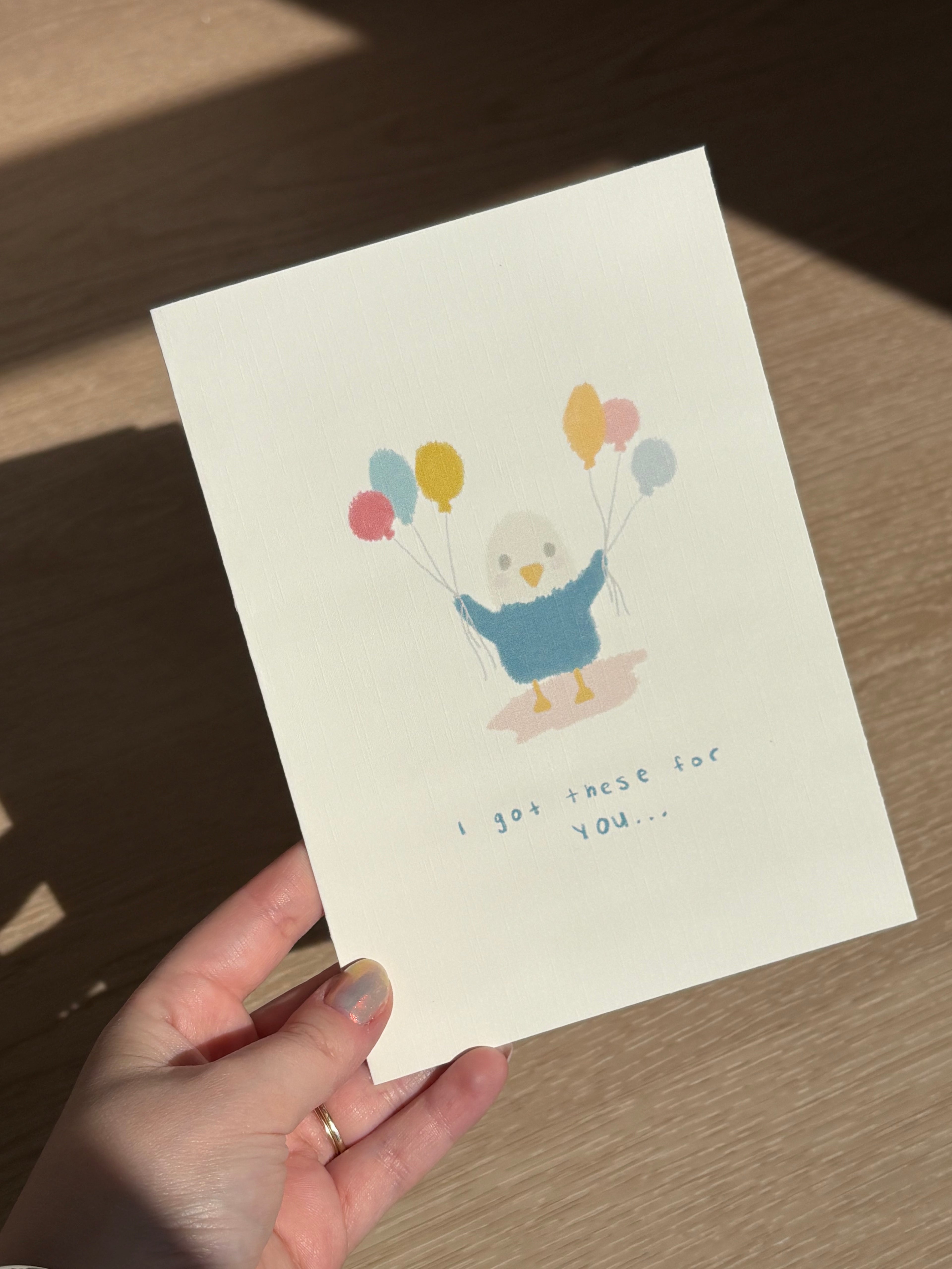 Gilbie "i got these for you..." Ivory Linen Textured Card