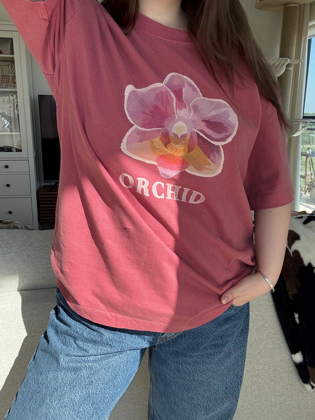 Orchid Vintage Washed Oversized Cotton Tee - Unisex sizing