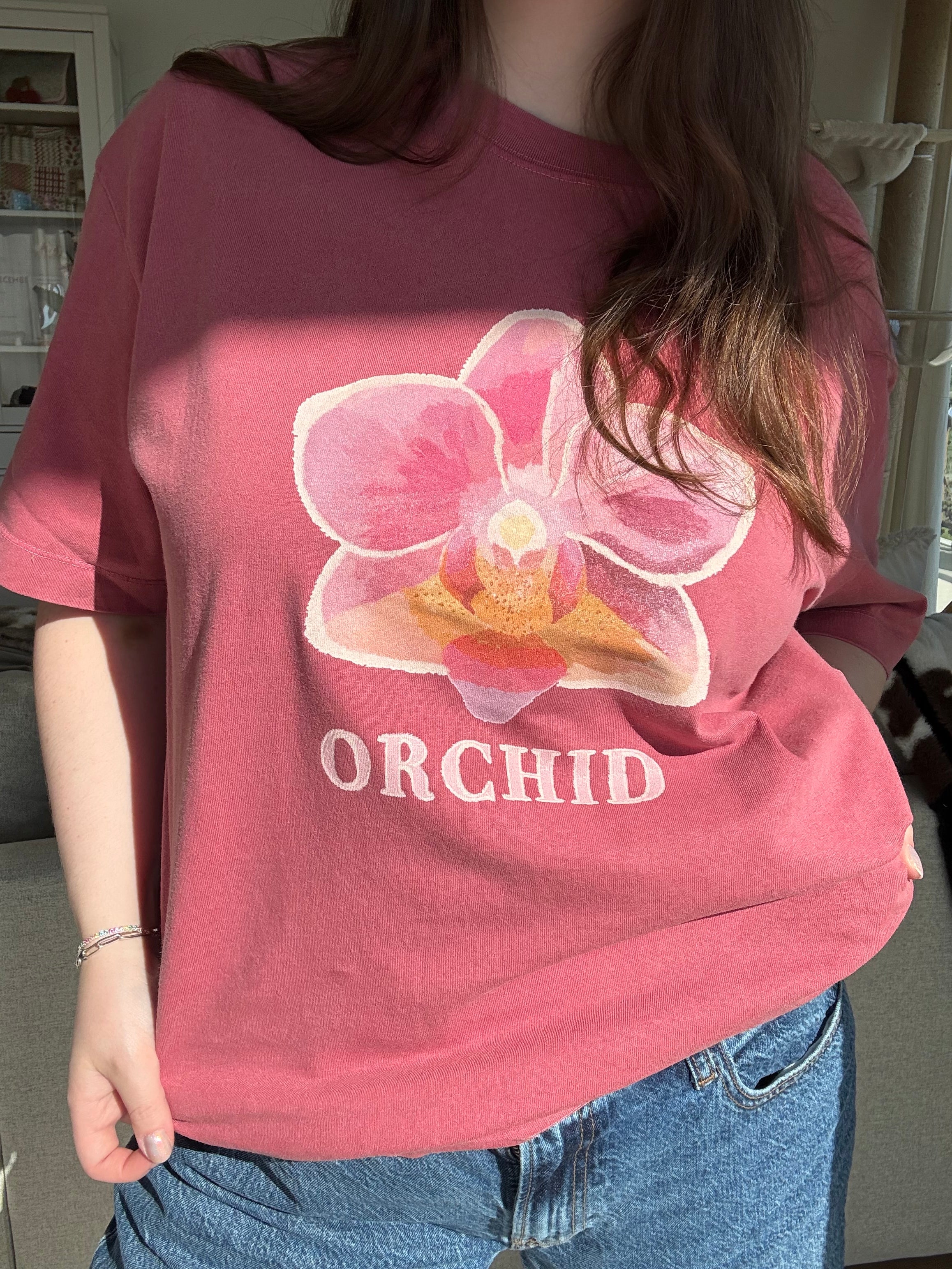 Orchid Vintage Washed Oversized Cotton Tee - Unisex sizing
