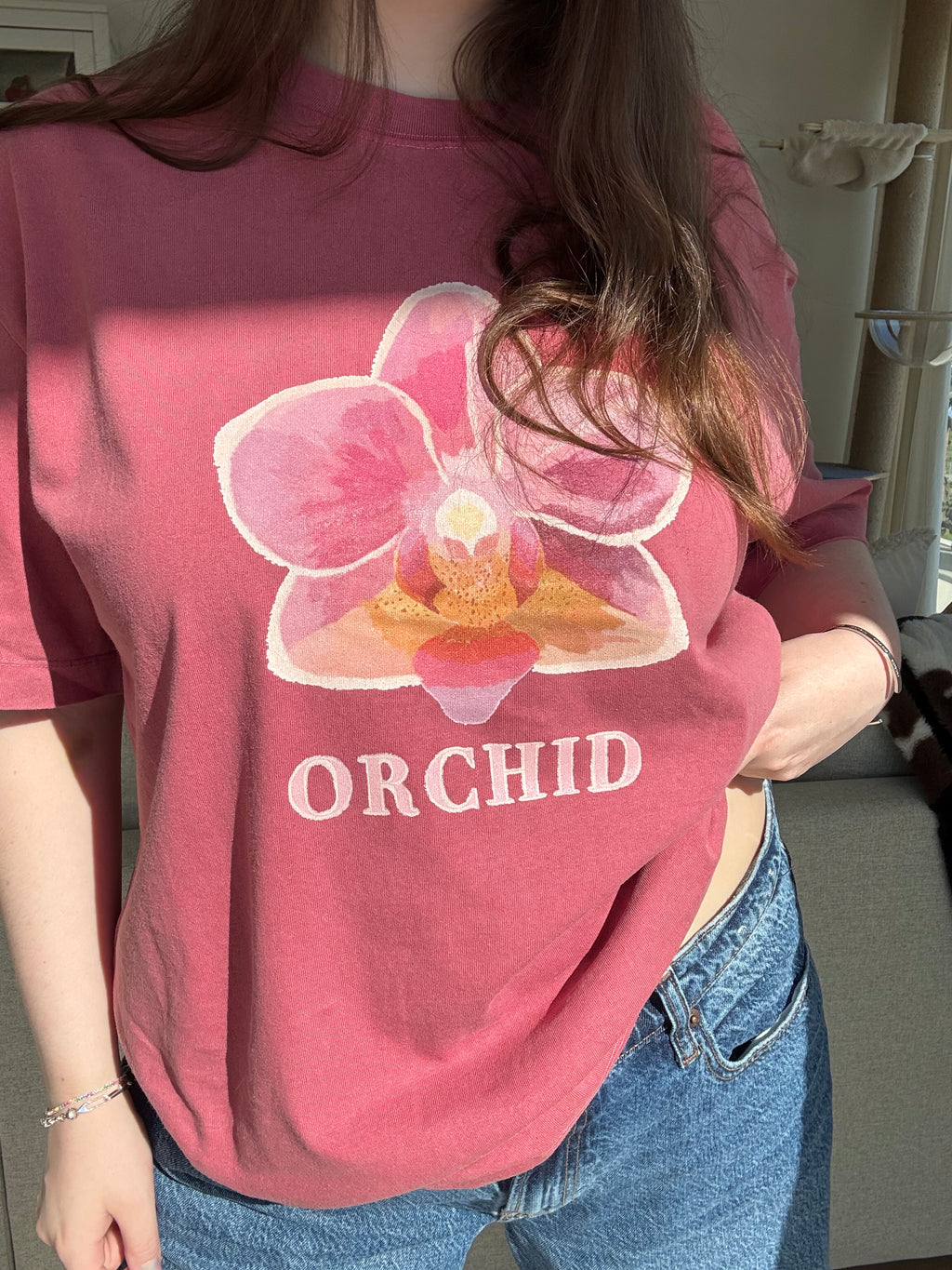 Orchid Vintage Washed Oversized Cotton Tee - Unisex sizing