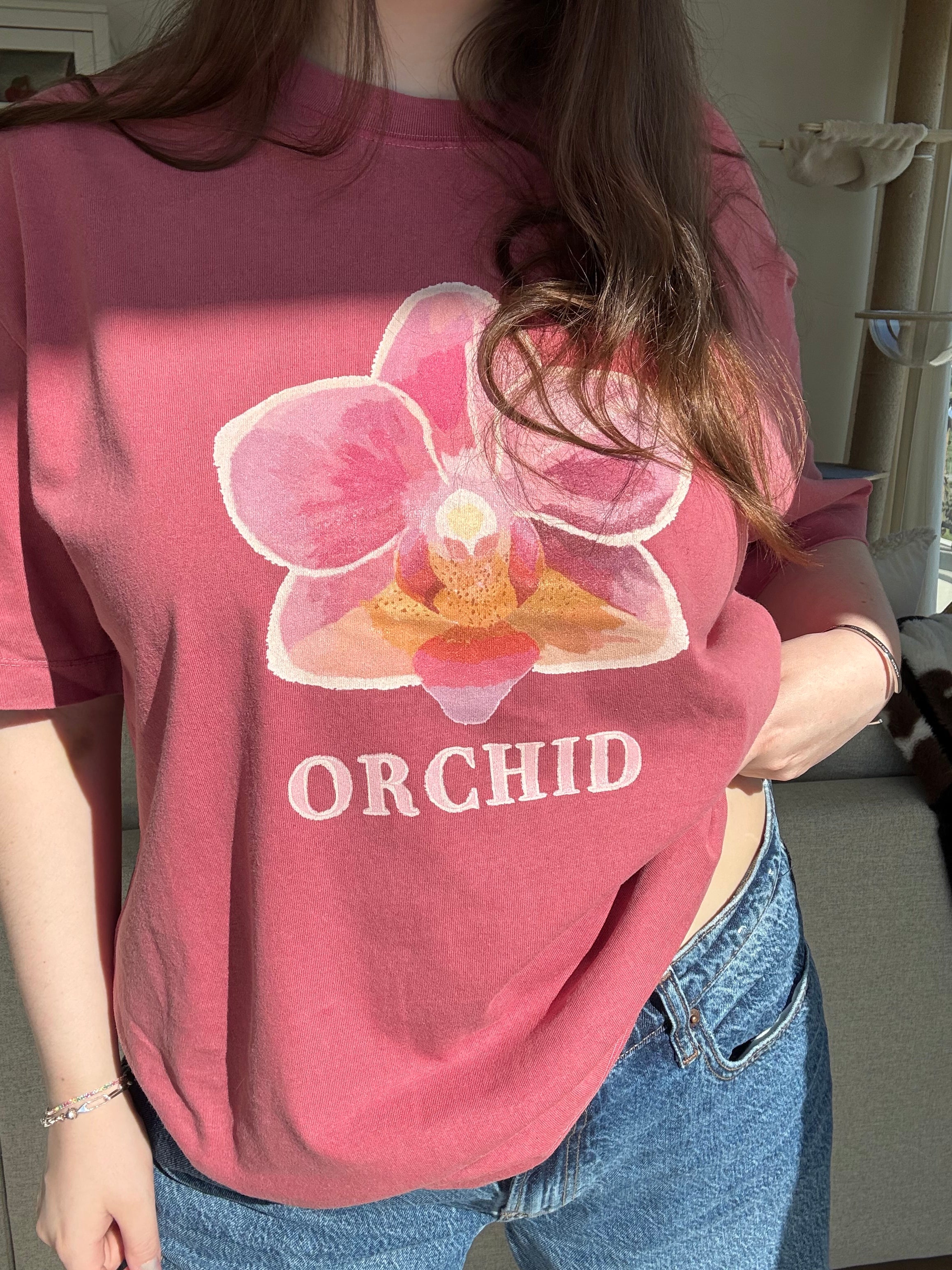 Orchid Vintage Washed Oversized Cotton Tee - Unisex sizing