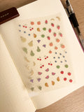 Cute Fruits Waterproof Transparent Vinyl Sticker Sheet