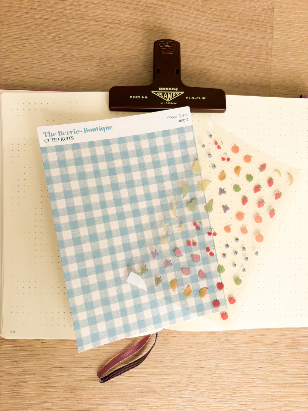 Cute Fruits Waterproof Transparent Vinyl Sticker Sheet