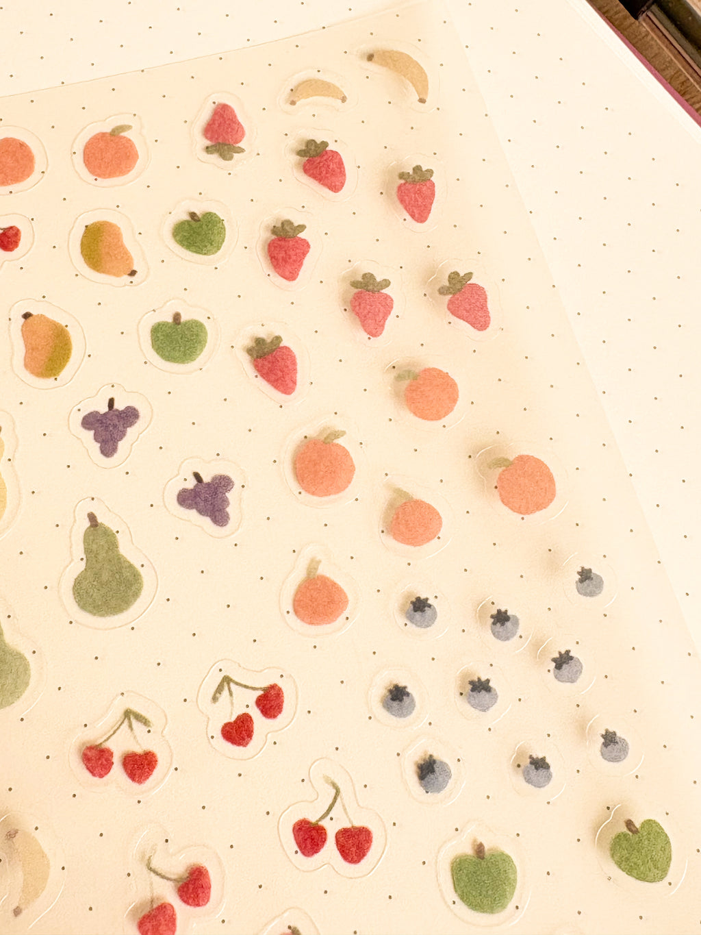 Cute Fruits Waterproof Transparent Vinyl Sticker Sheet