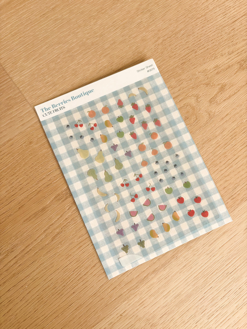 Cute Fruits Waterproof Transparent Vinyl Sticker Sheet