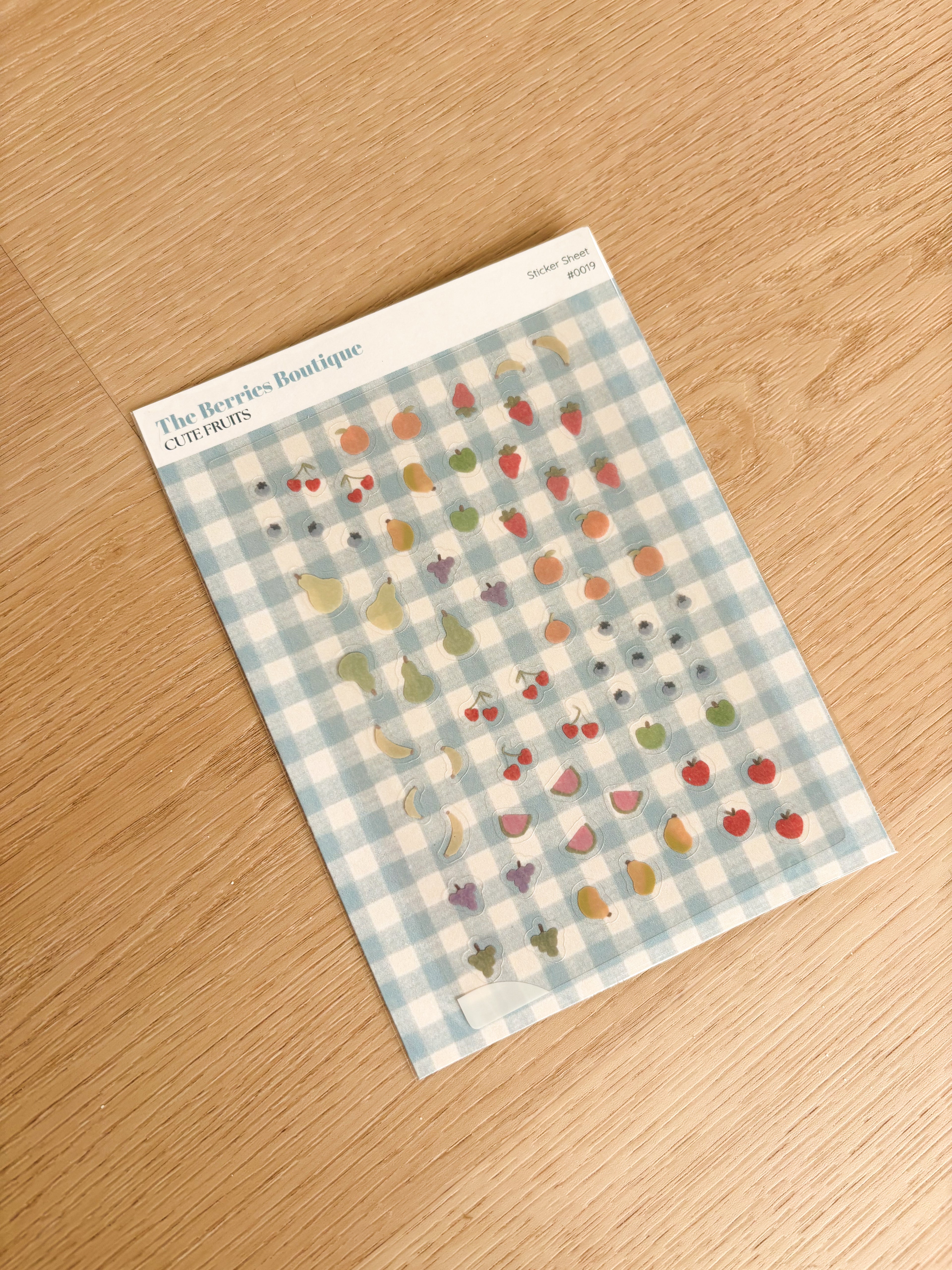 Cute Fruits Waterproof Transparent Vinyl Sticker Sheet