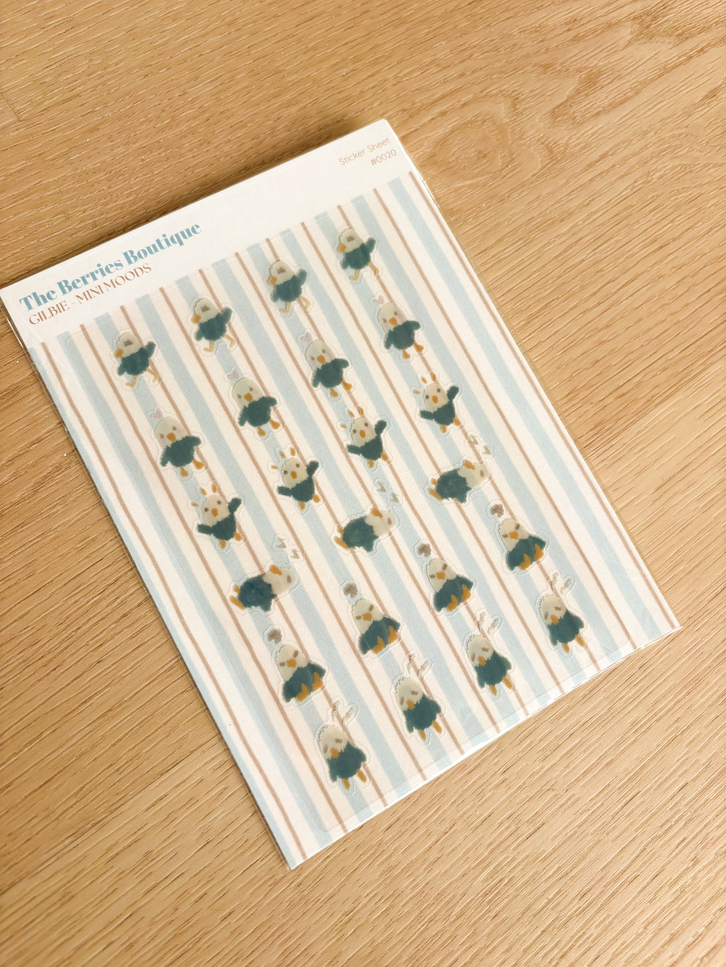 Gilbie Mini Moods Waterproof Transparent Vinyl Sticker Sheet