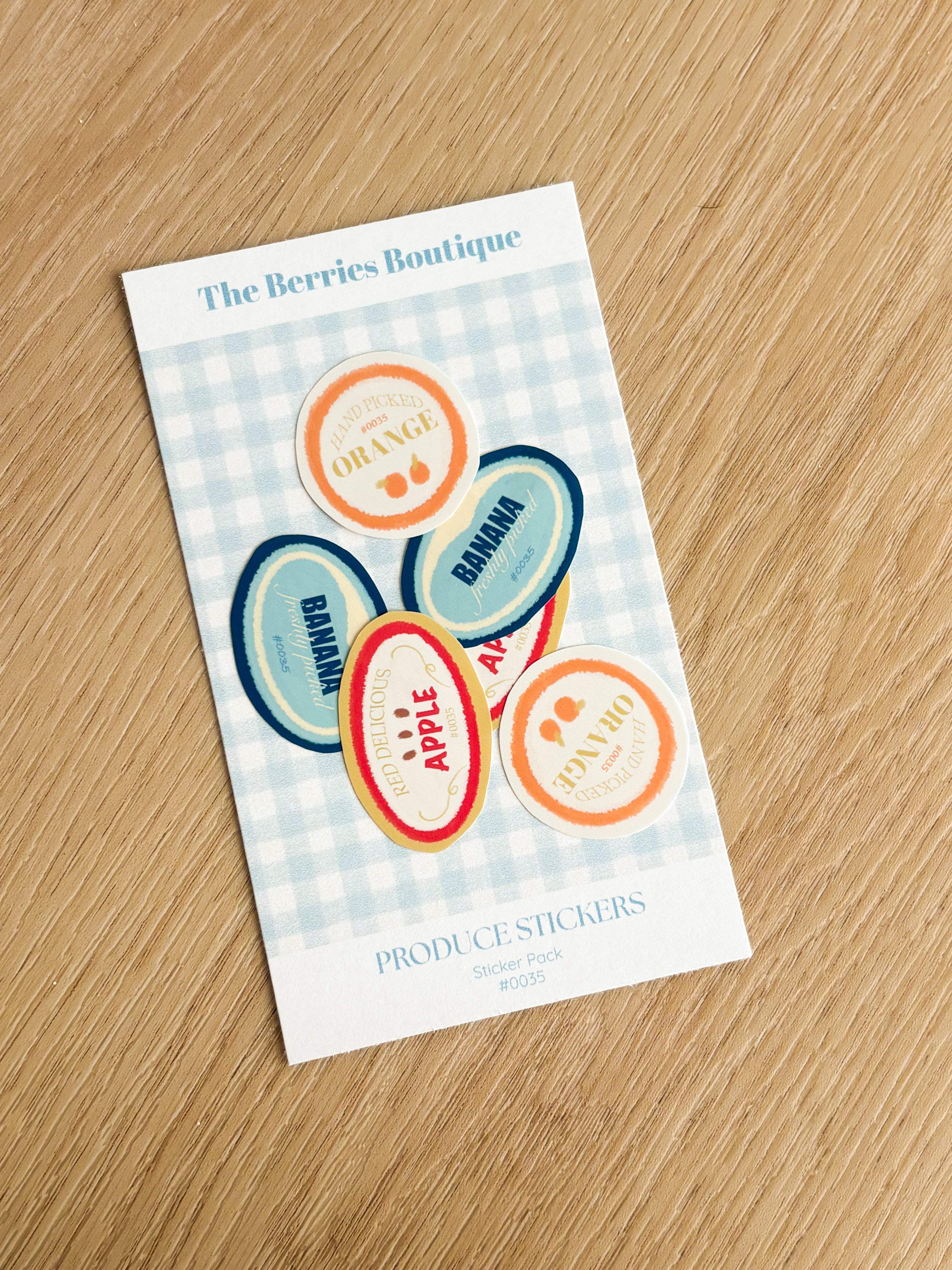 Produce Stickers Waterproof Die Cut Sticker Pack