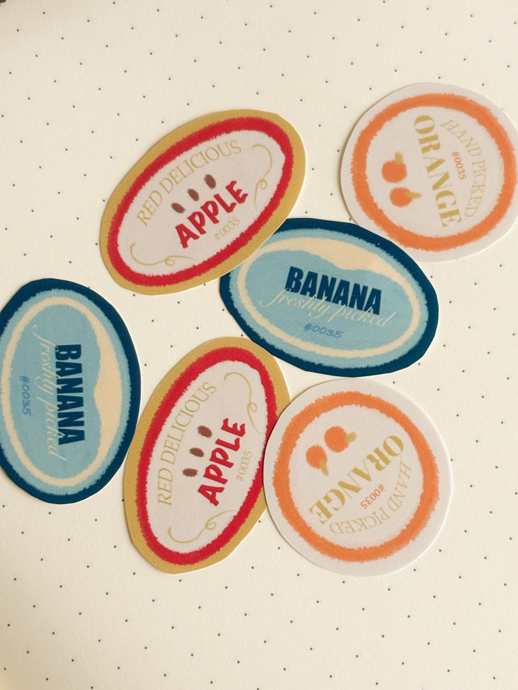 Produce Stickers Waterproof Die Cut Sticker Pack