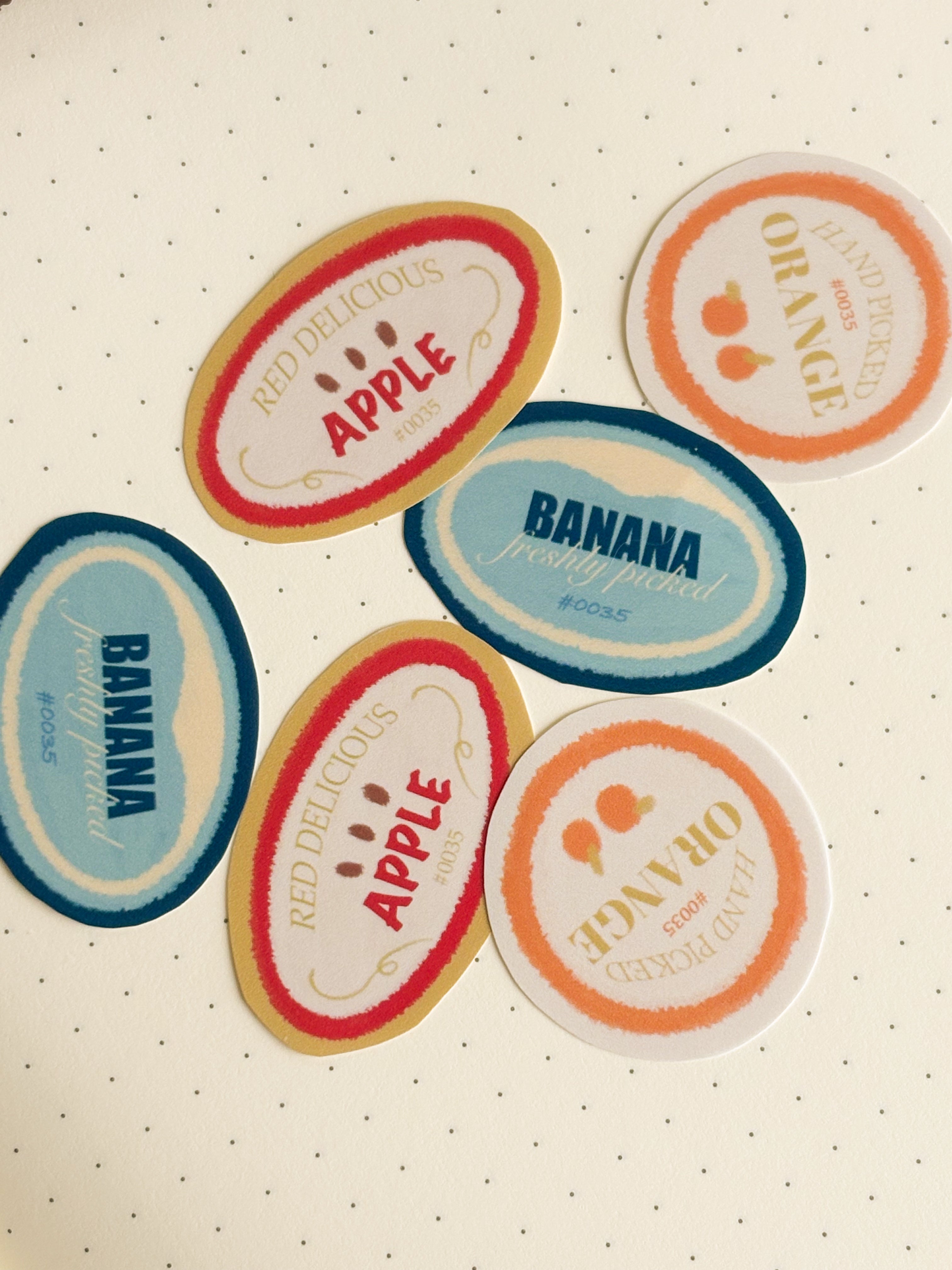 Produce Stickers Waterproof Die Cut Sticker Pack
