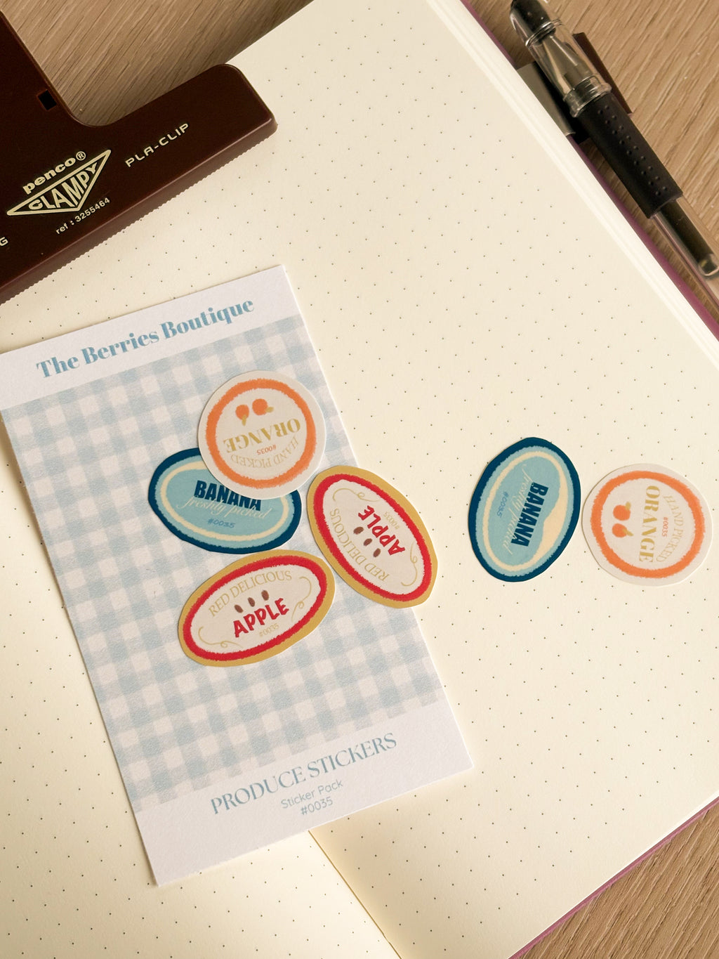 Produce Stickers Waterproof Die Cut Sticker Pack