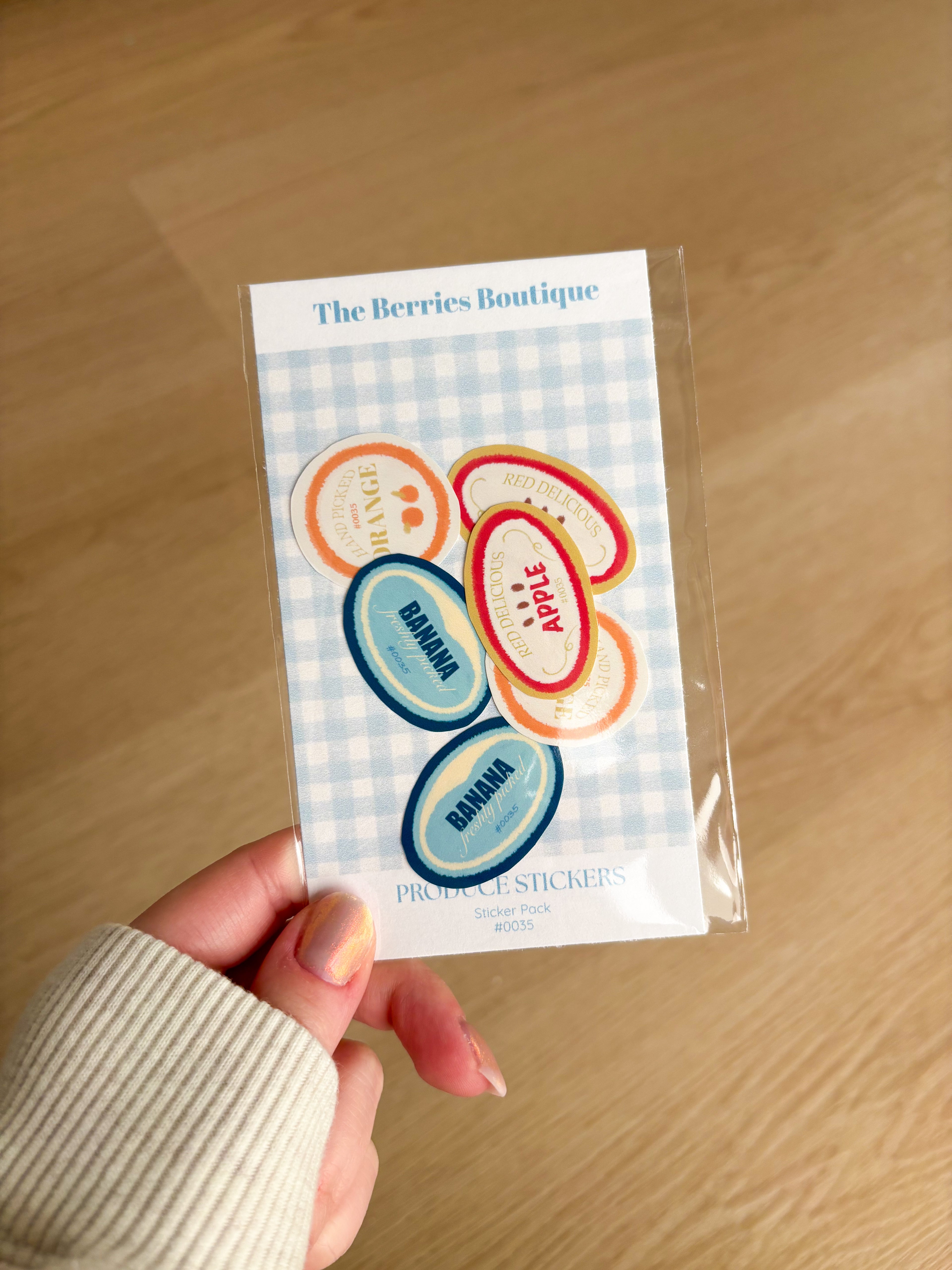 Produce Stickers Waterproof Die Cut Sticker Pack
