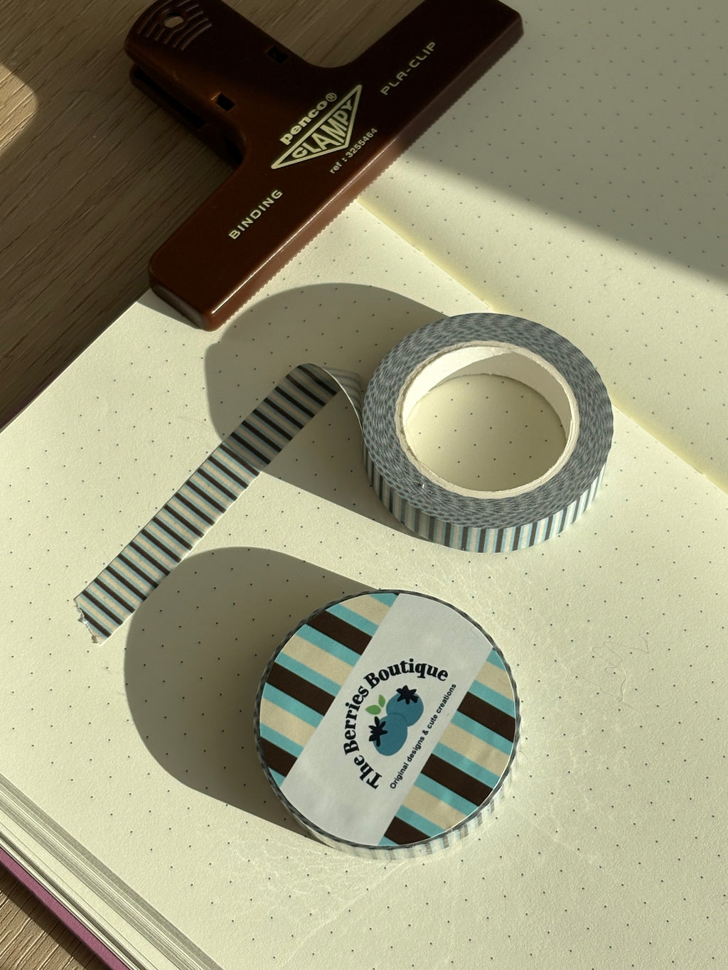 Mint Chocolate Striped Washi Tape