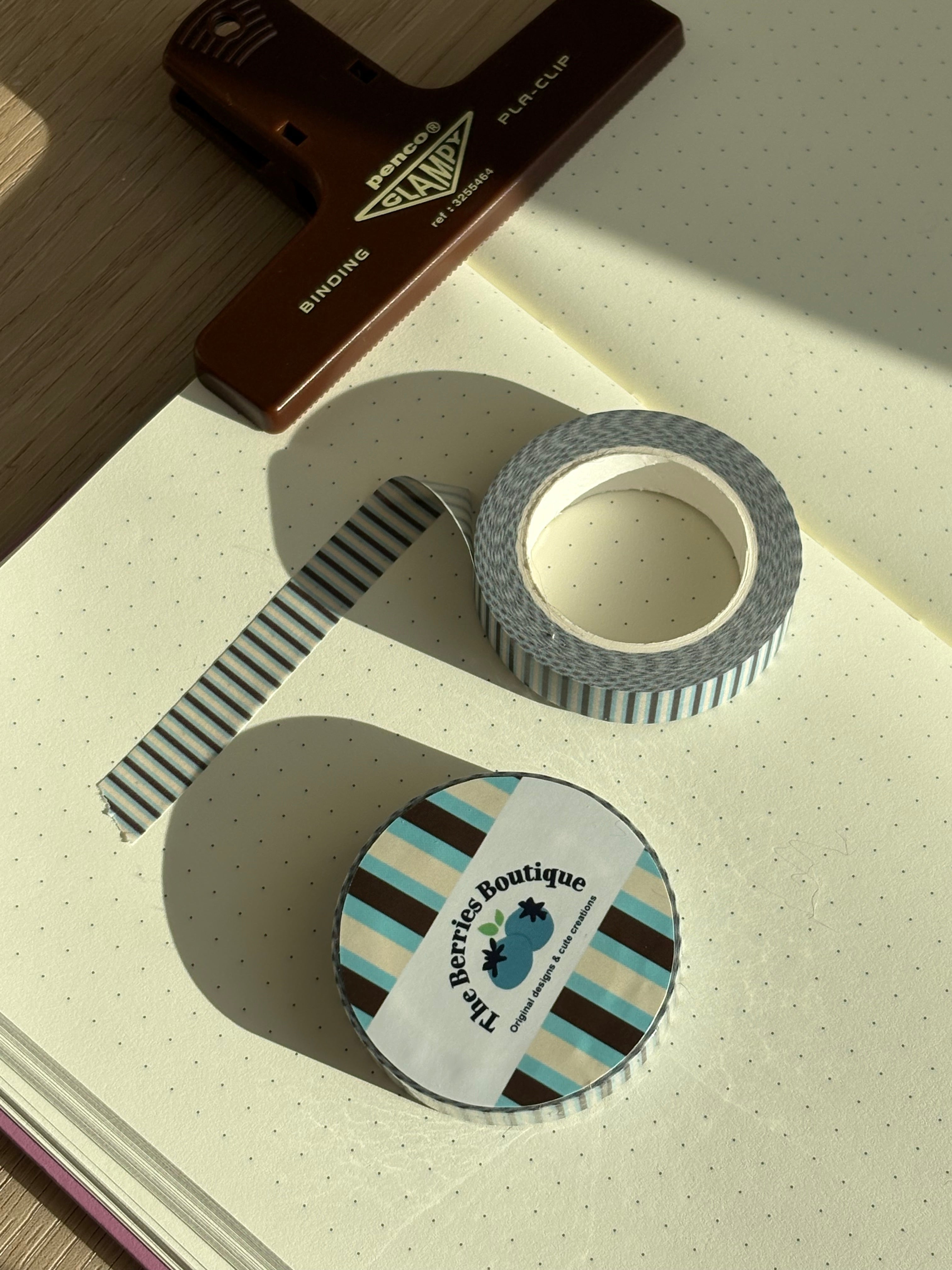 Mint Chocolate Striped Washi Tape