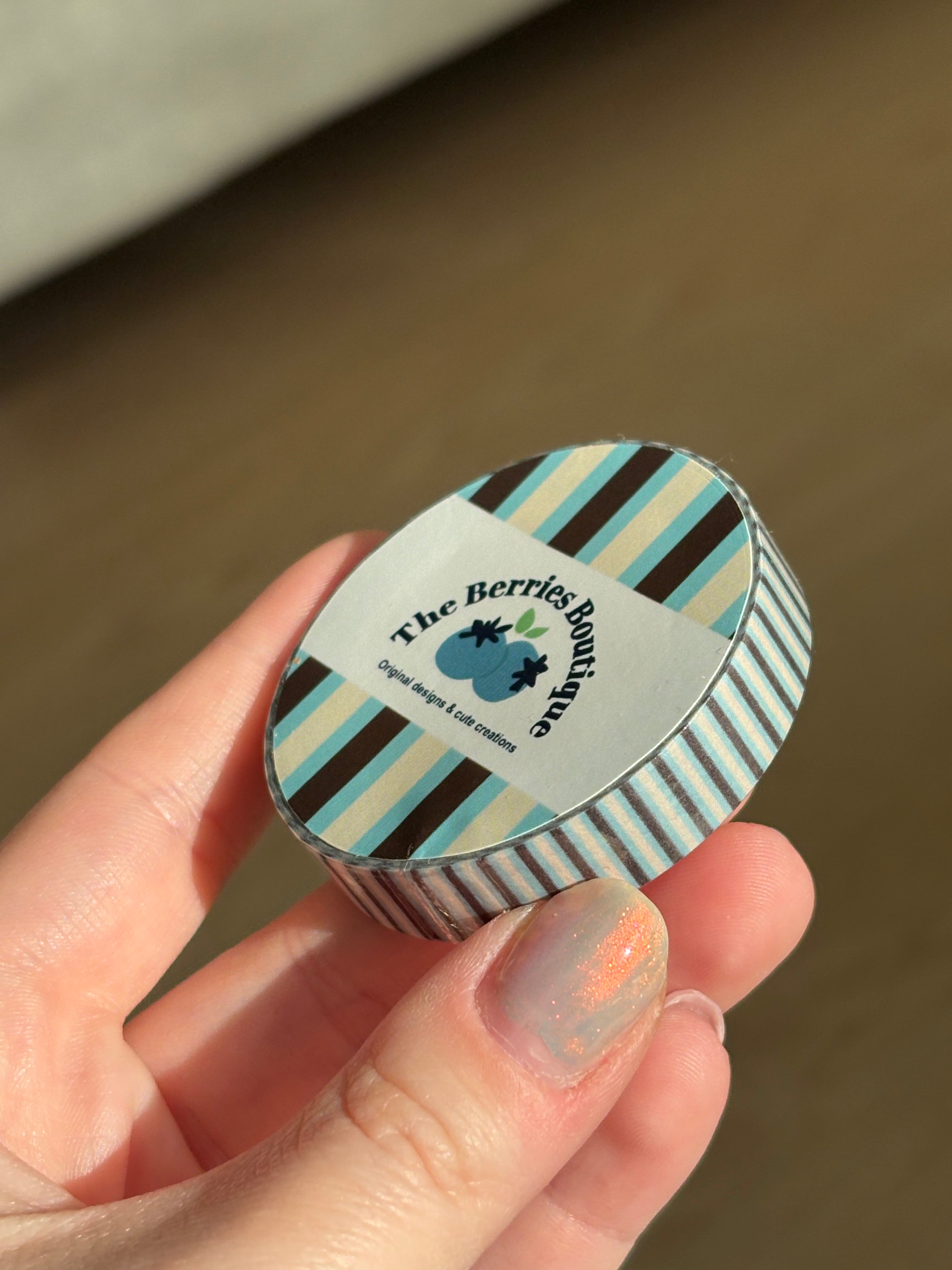 Mint Chocolate Striped Washi Tape