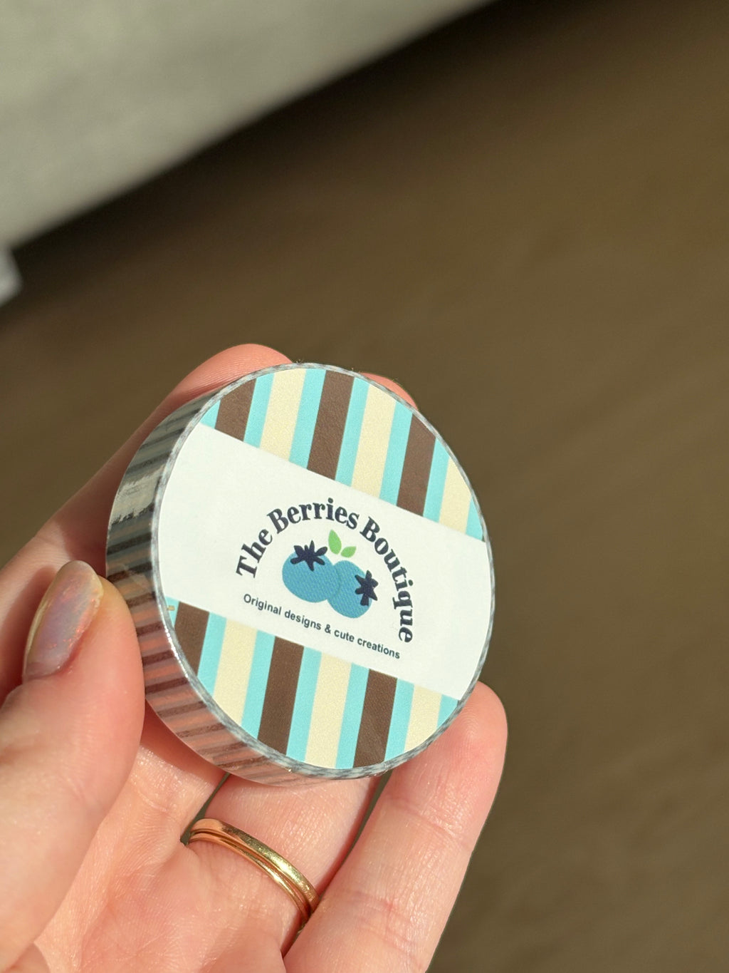 Mint Chocolate Striped Washi Tape
