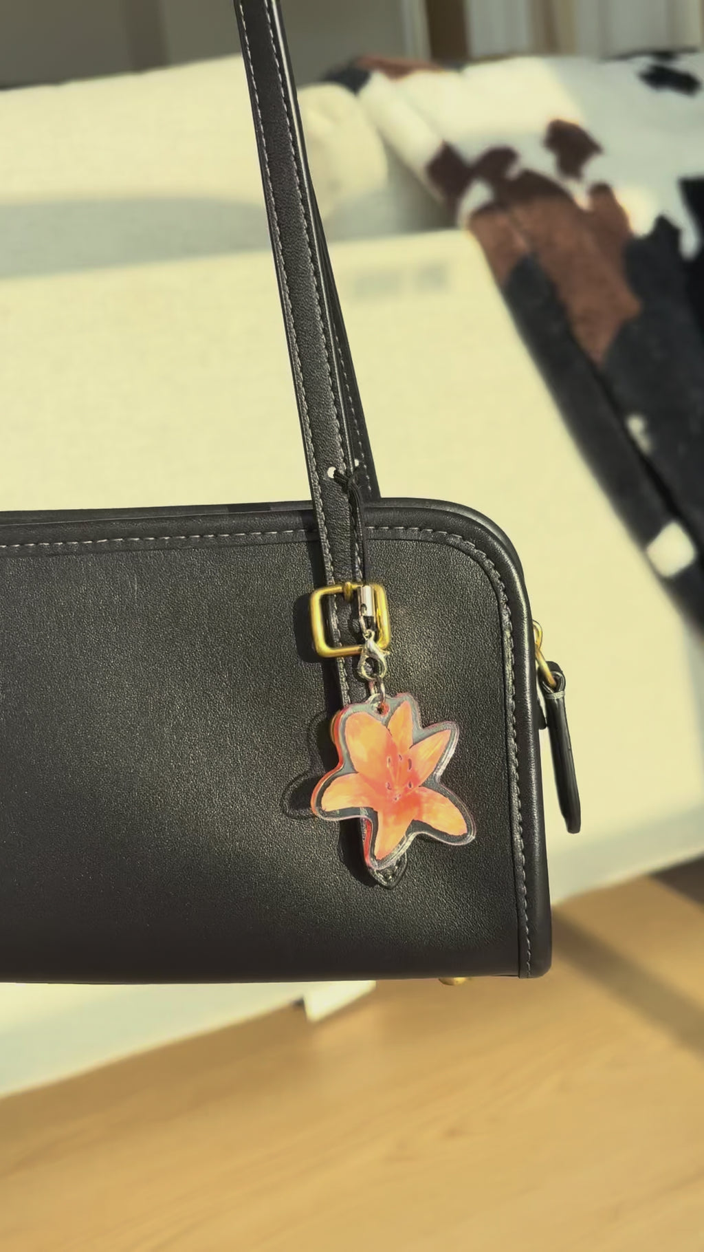 Orange Lily Acrylic Keychain